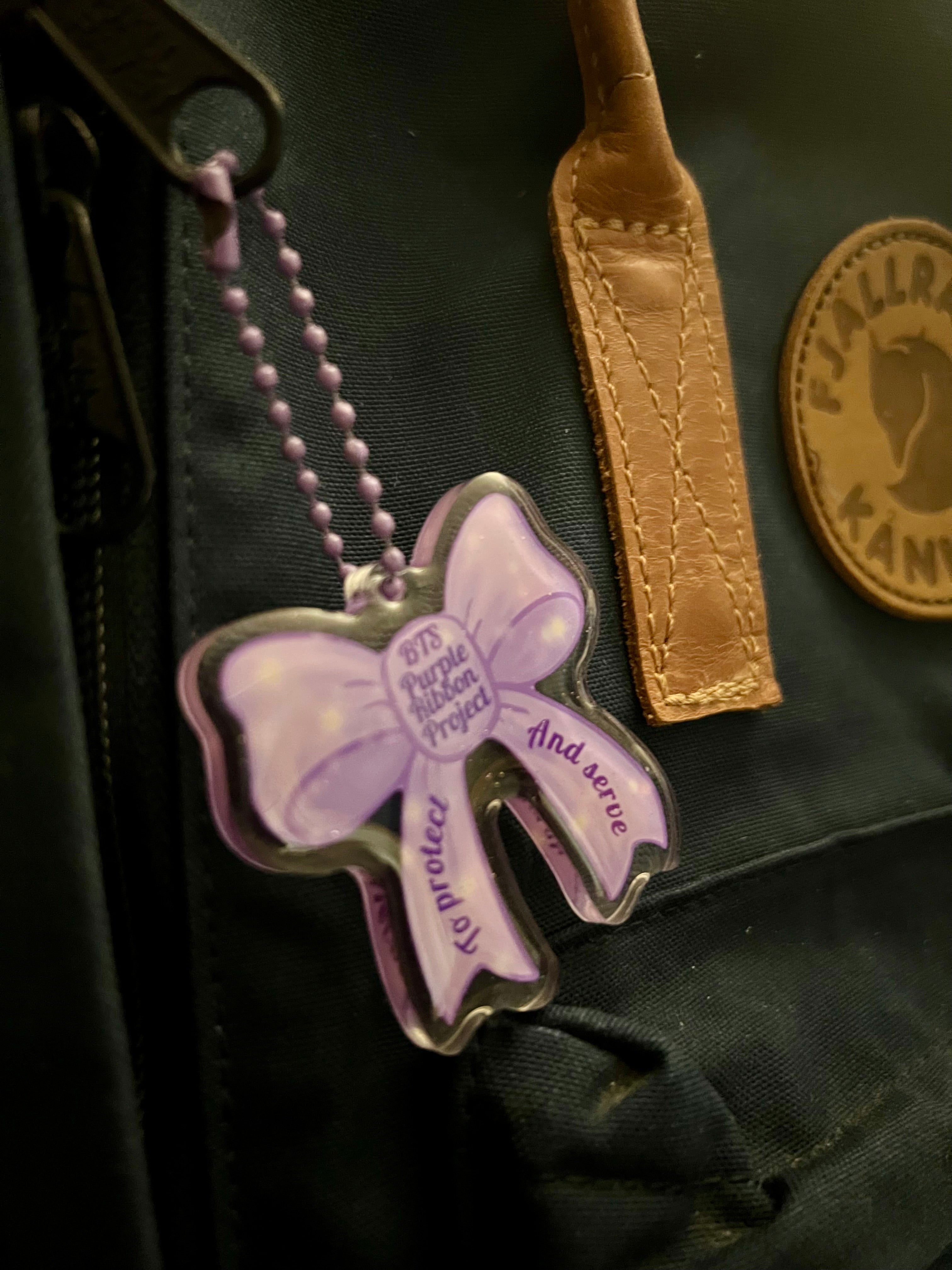 Purple Ribbon Project Keychain