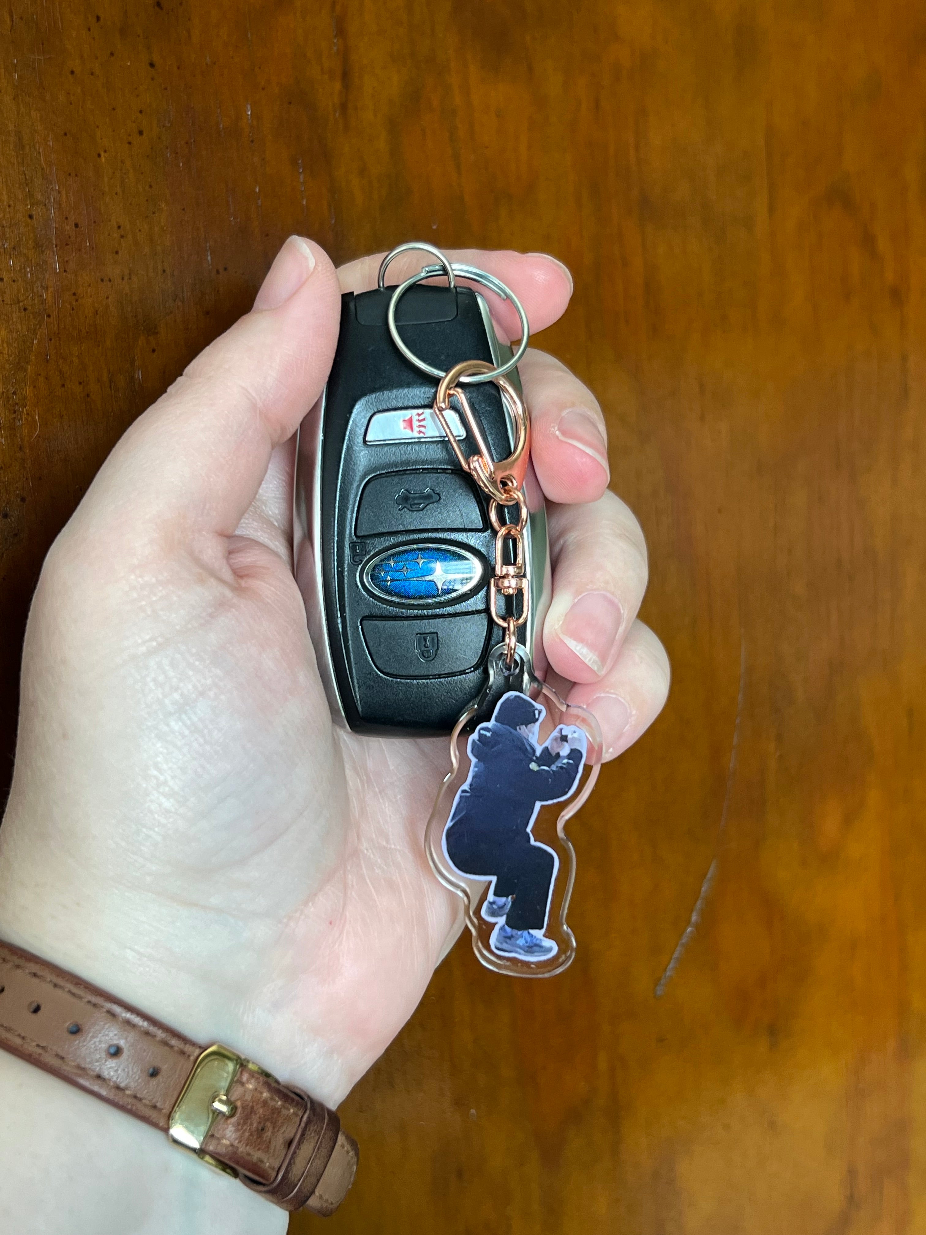 Squatting Rapper Keychain