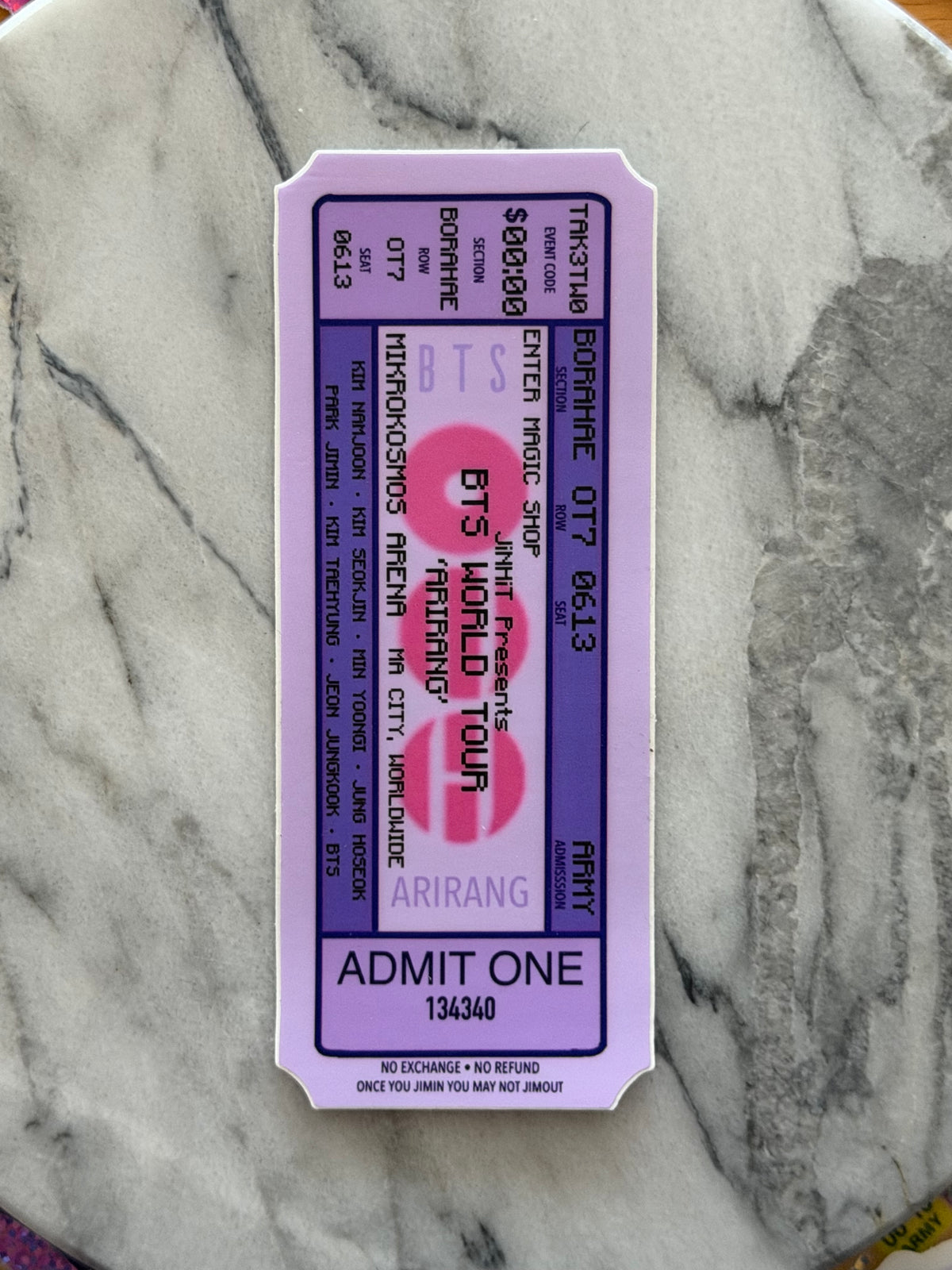 World Tour Ticket Stickers