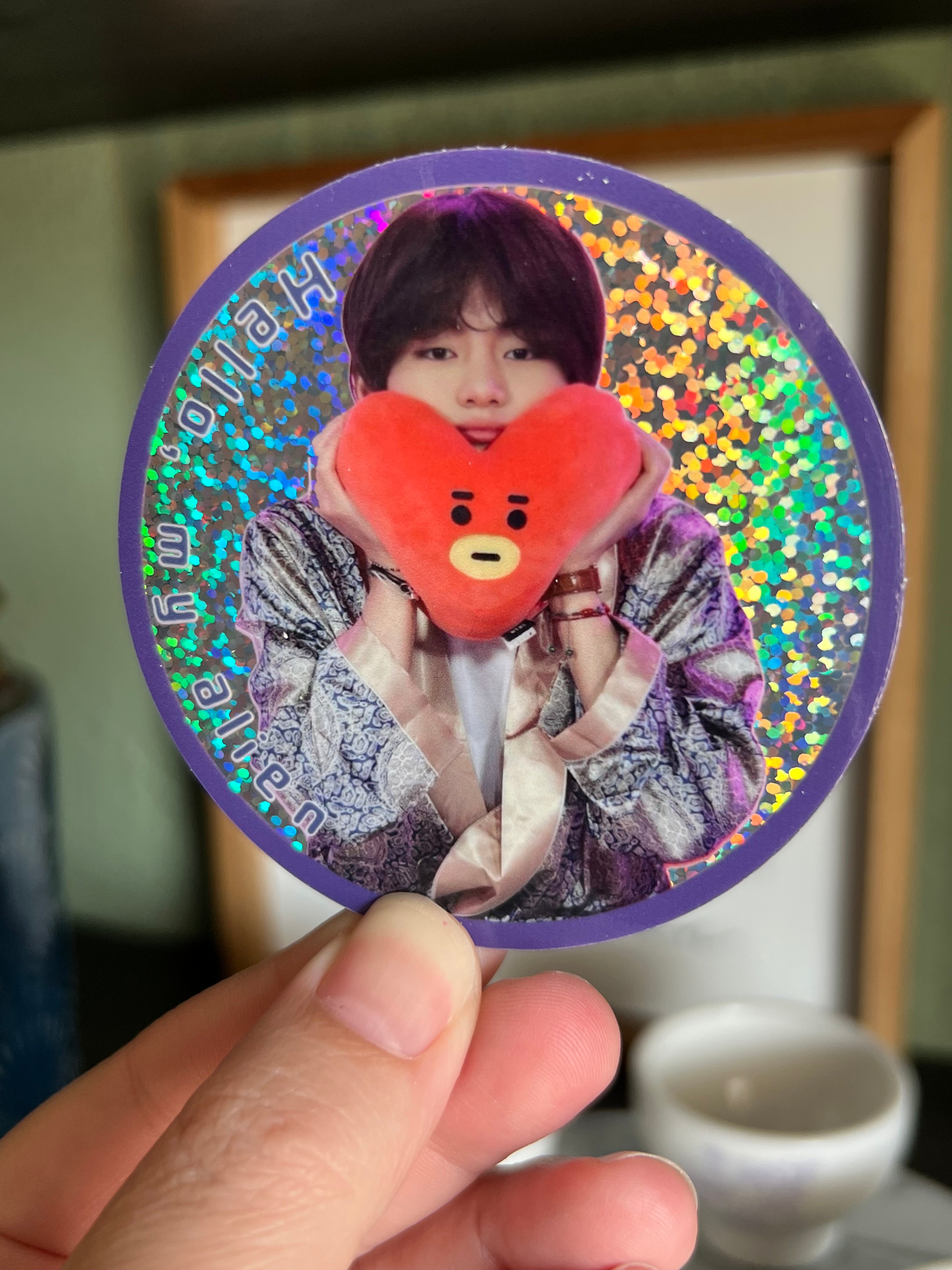 Hello, My Alien Glitter Sticker