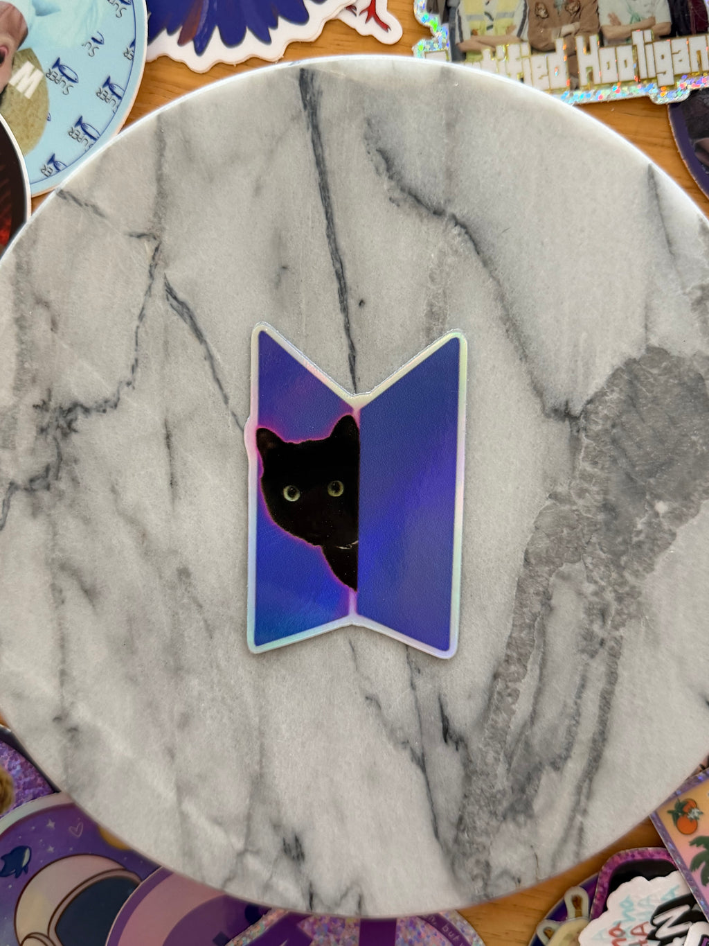 Peeking Tang Holographic Sticker