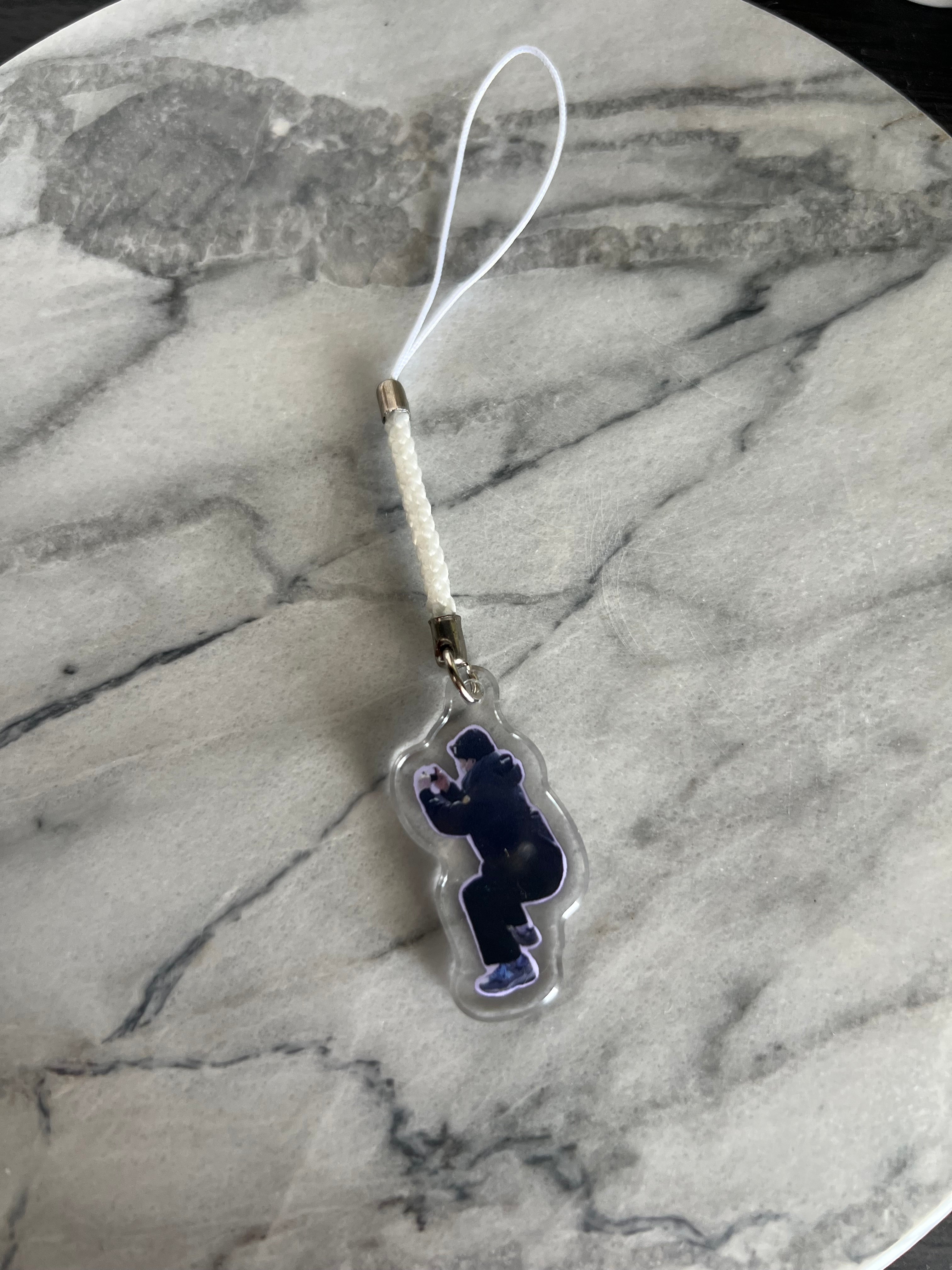 Squatting Rapper Phone/Lightstick Charm