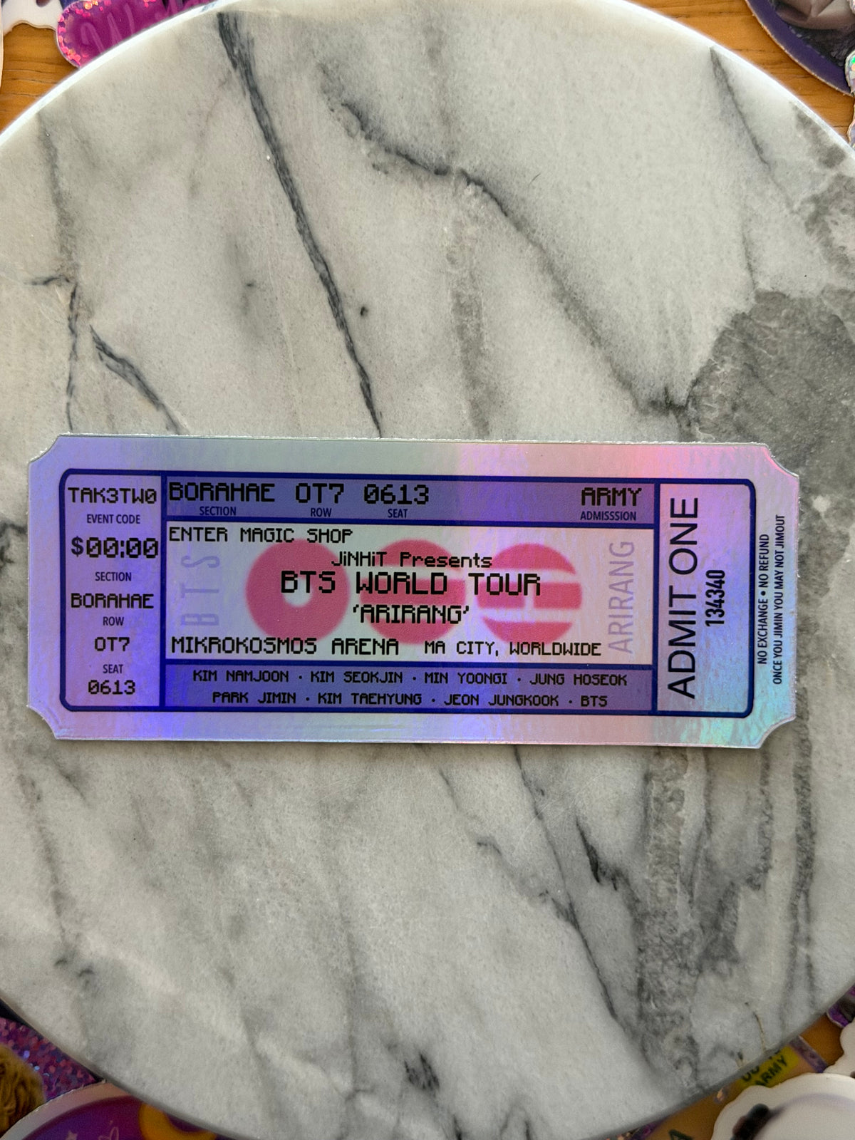 World Tour Ticket Stickers