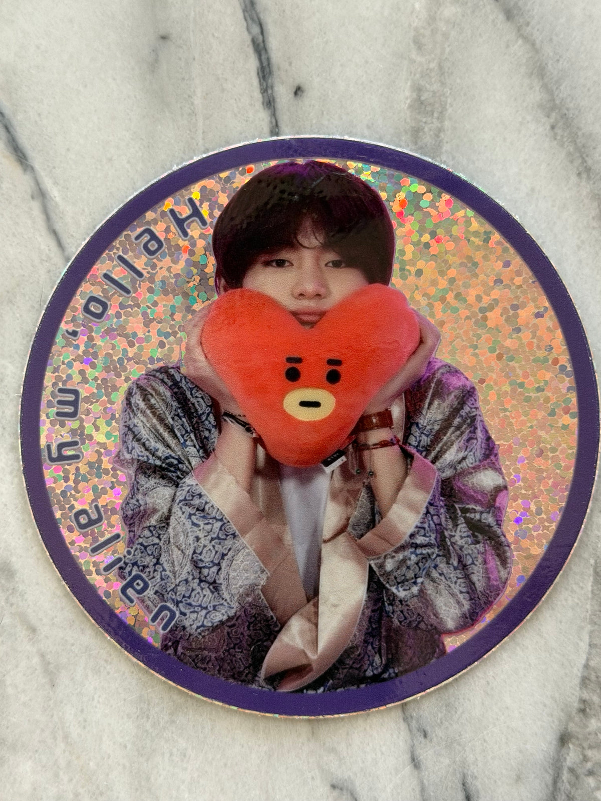 Hello, My Alien Glitter Sticker