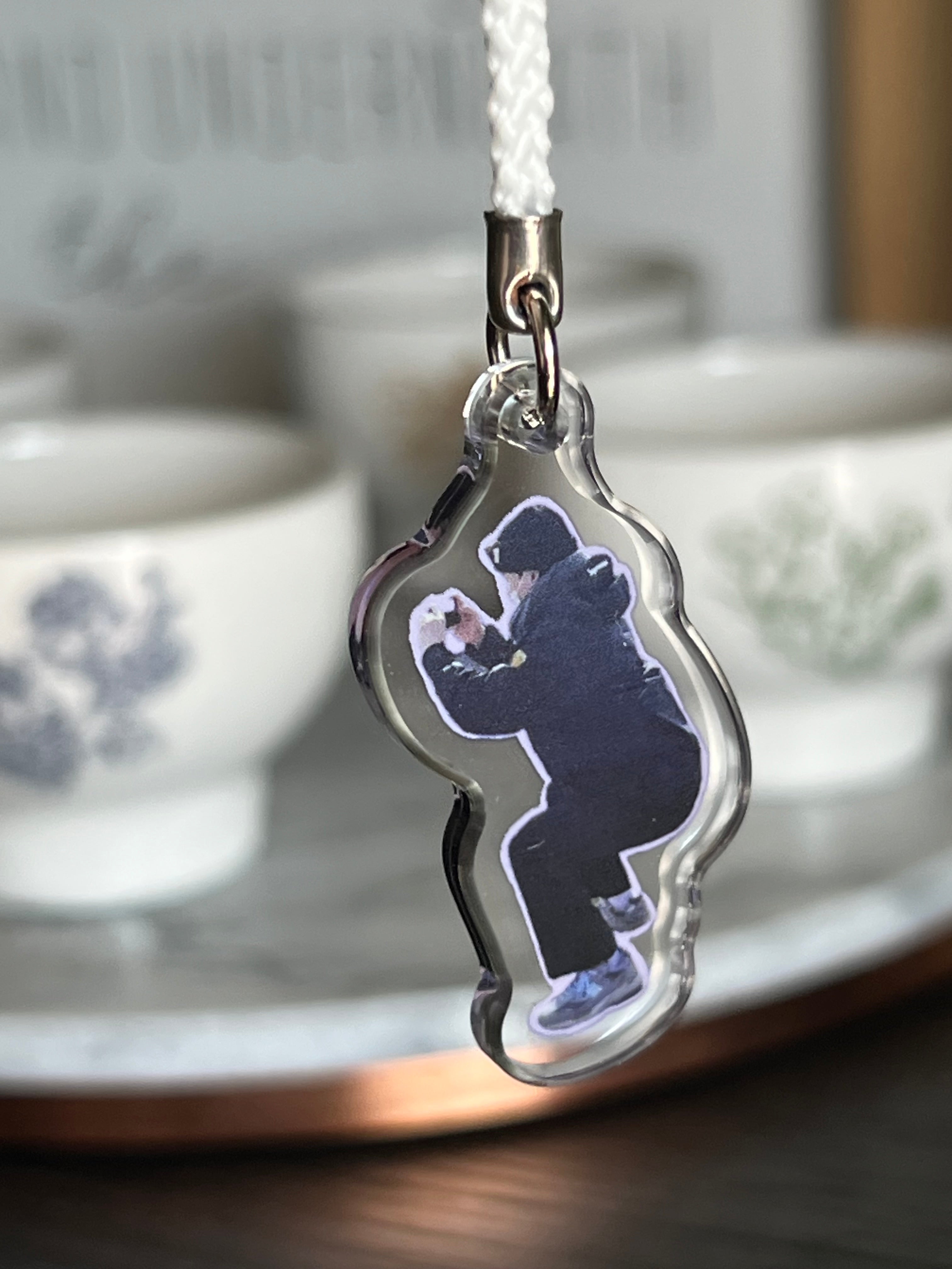 Squatting Rapper Phone/Lightstick Charm