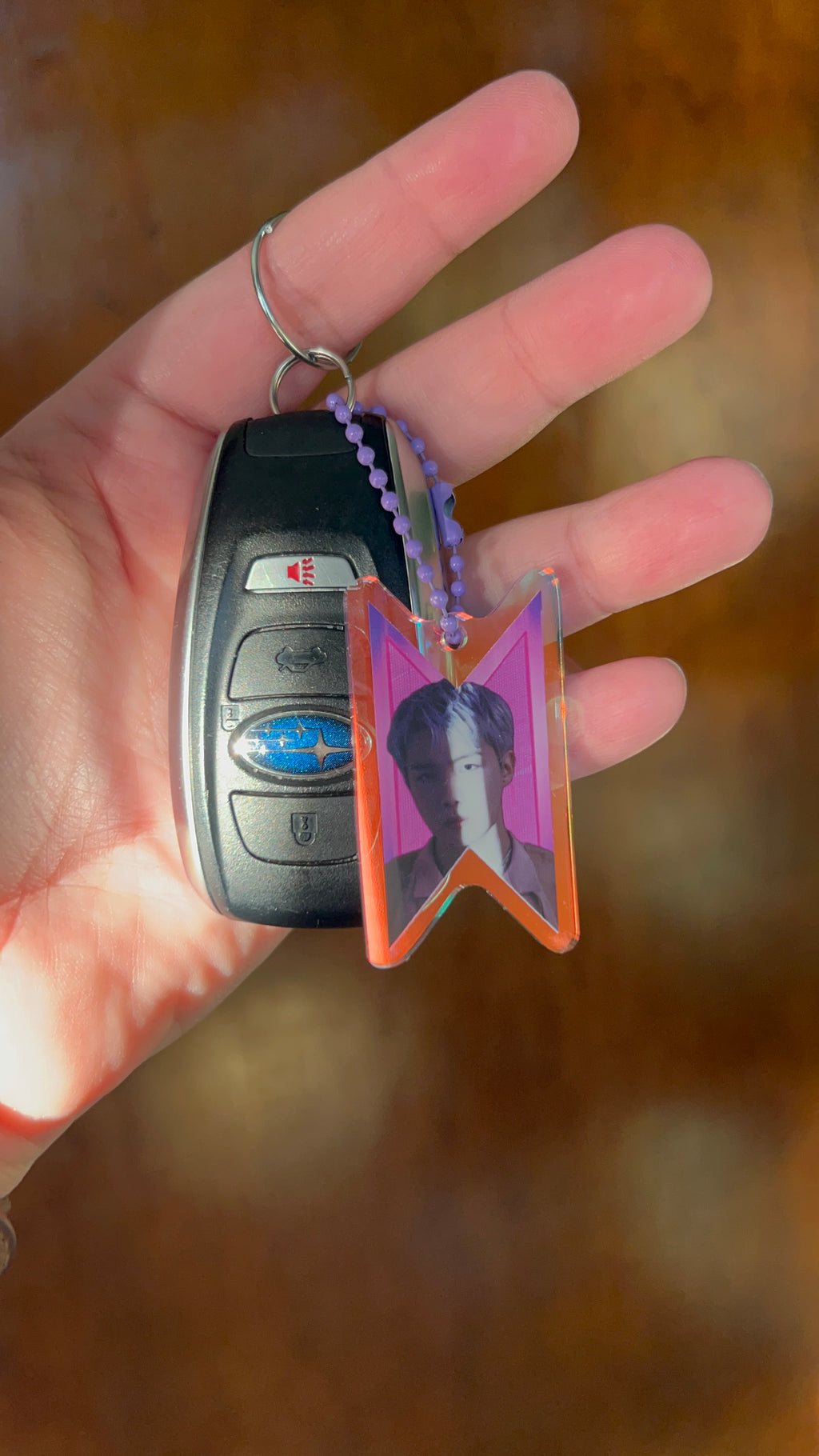 Holographic Shield Frame Acrylic Keychain