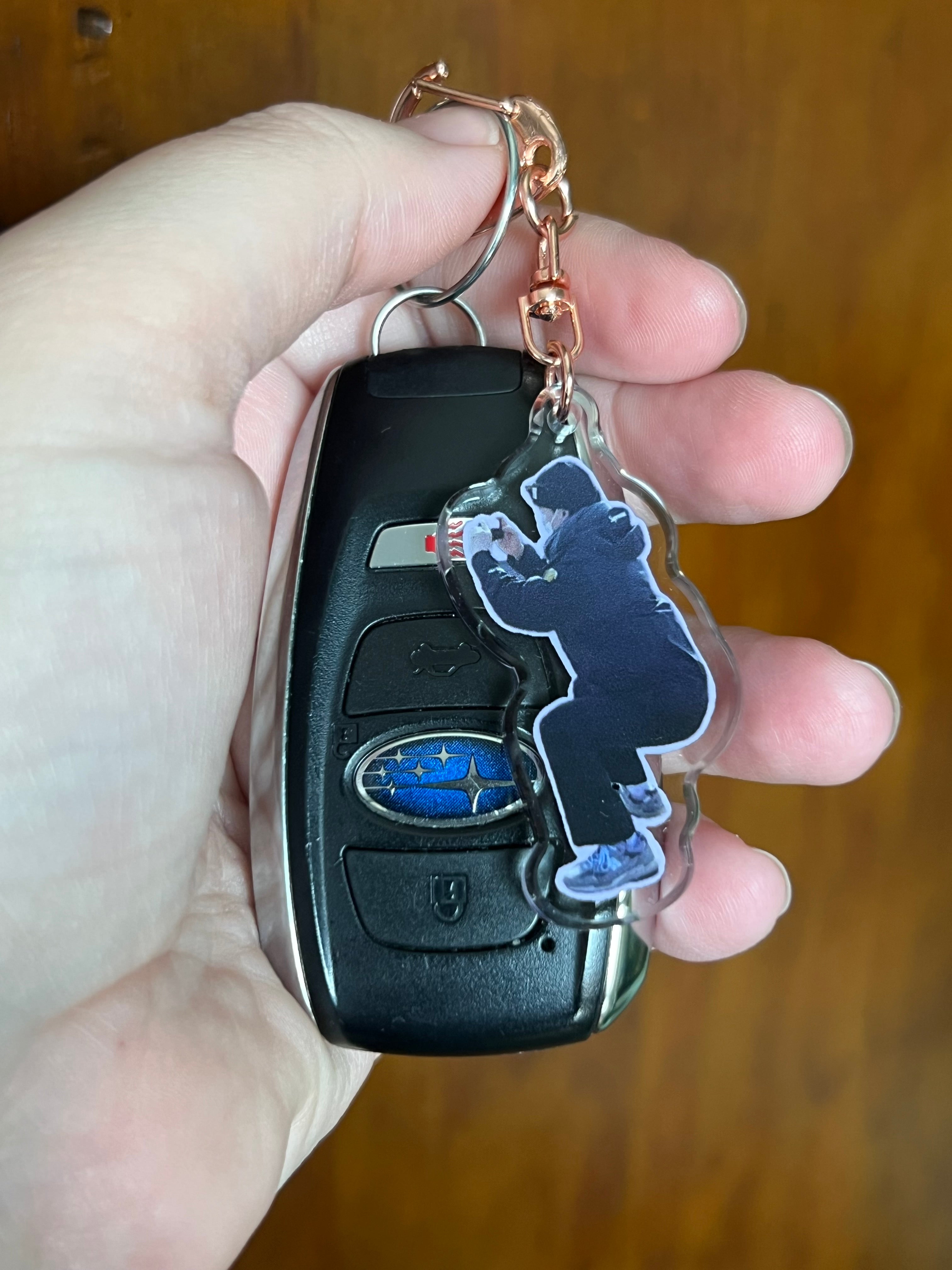 Squatting Rapper Keychain