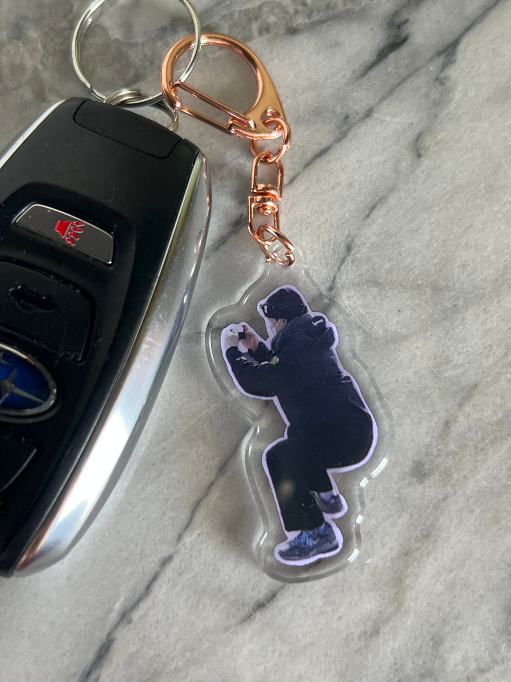 Squatting Rapper Keychain