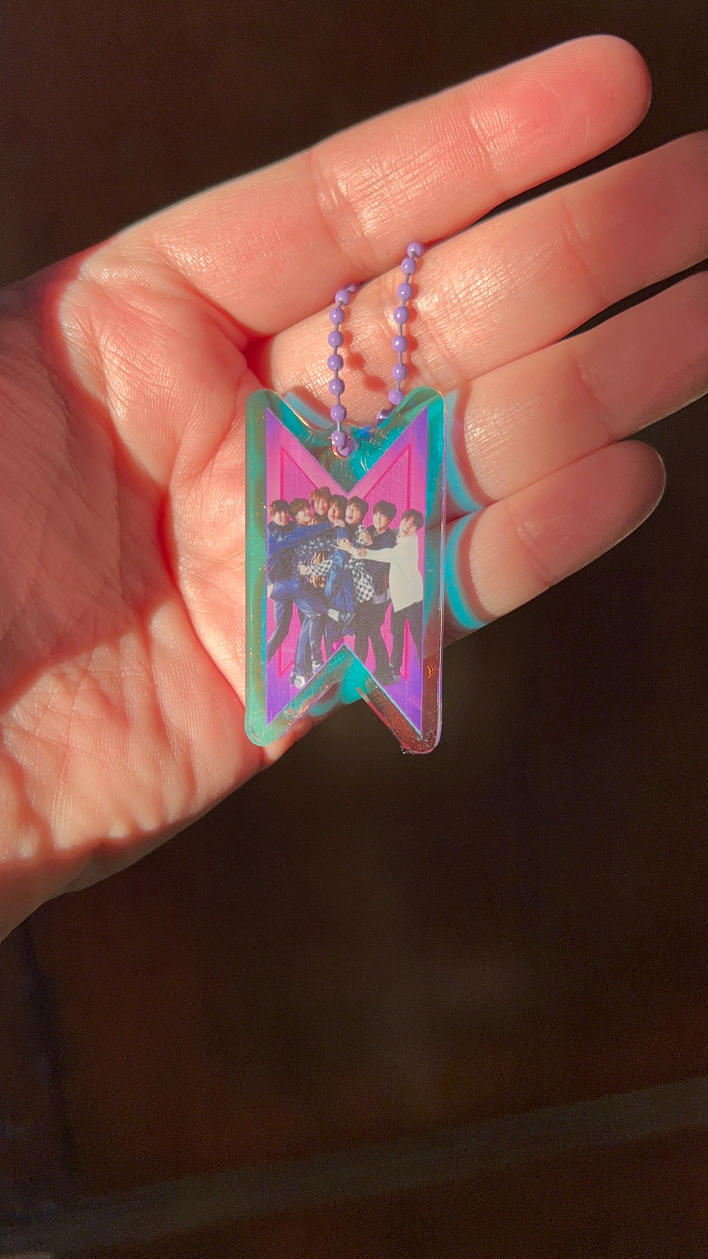 Holographic Shield Frame Acrylic Keychain