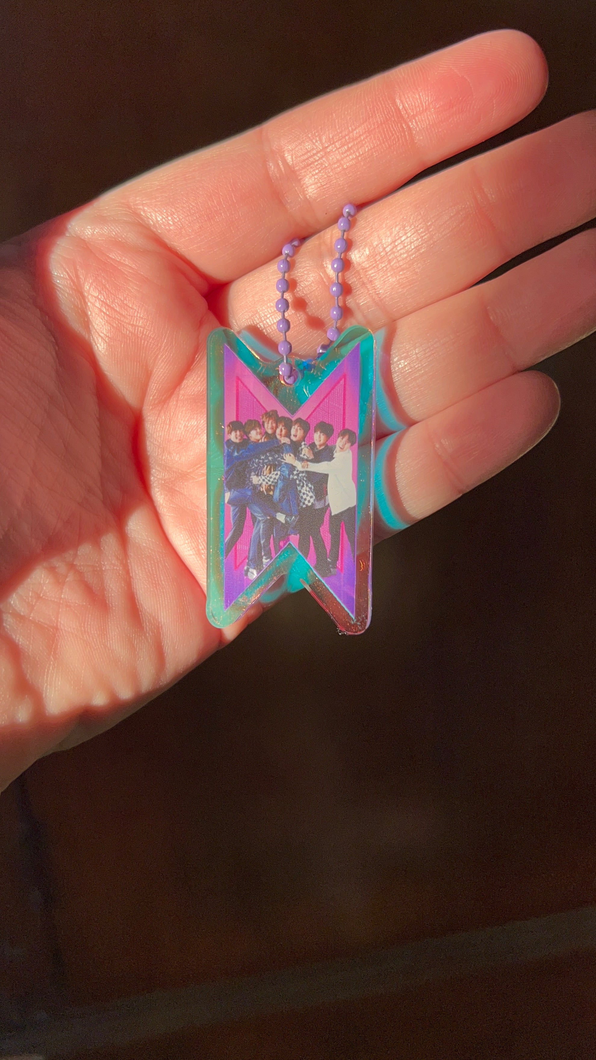 Holographic Shield Frame Acrylic Keychain