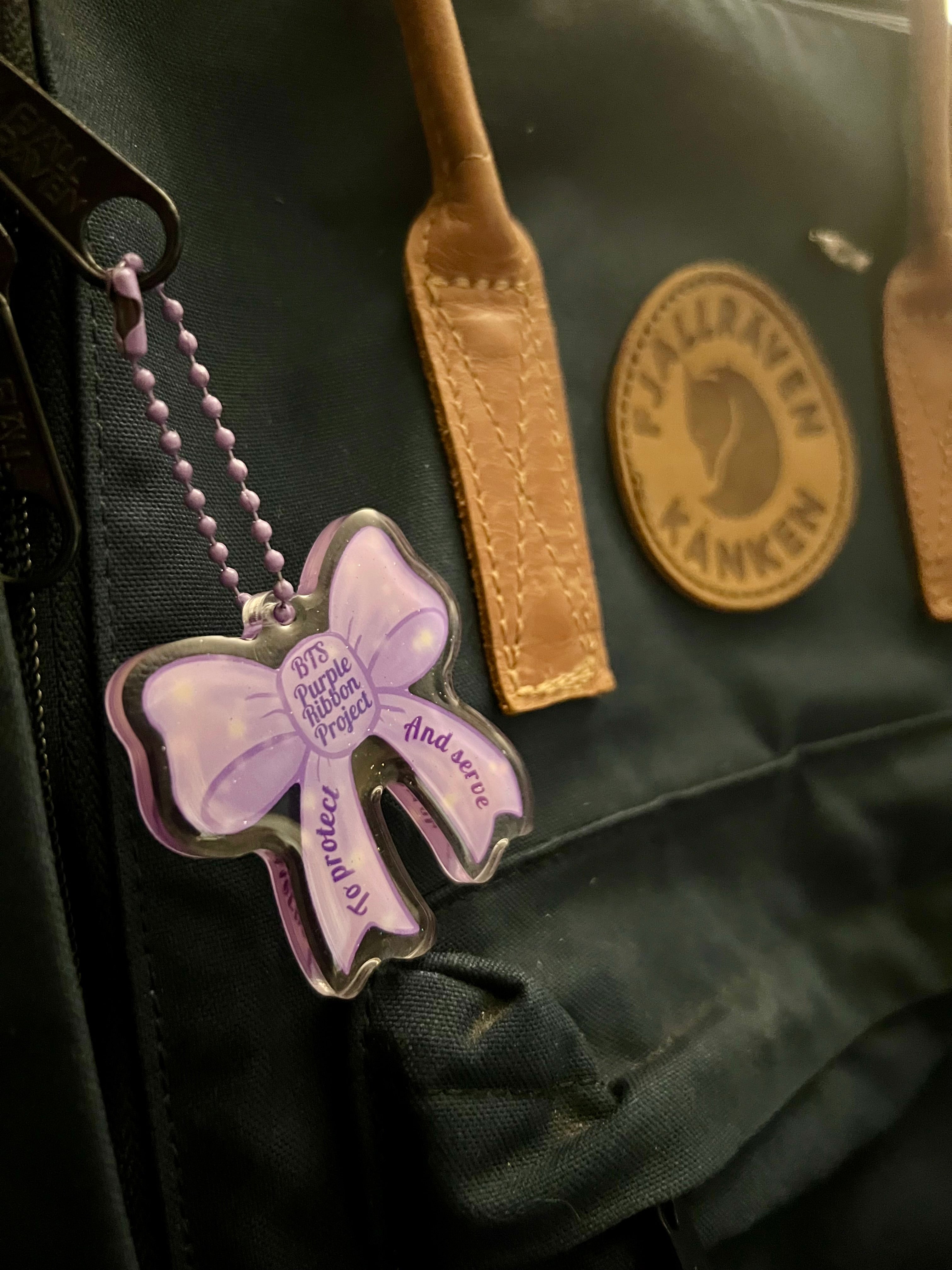 Purple Ribbon Project Keychain