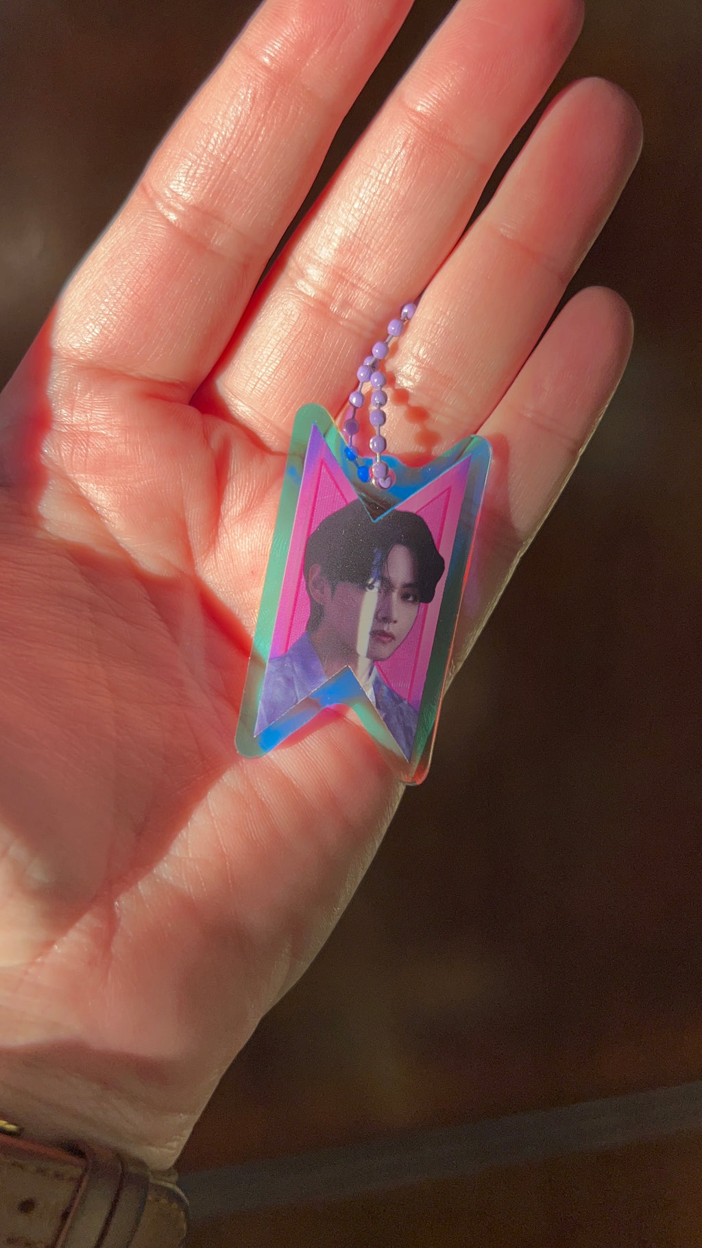Holographic Shield Frame Acrylic Keychain