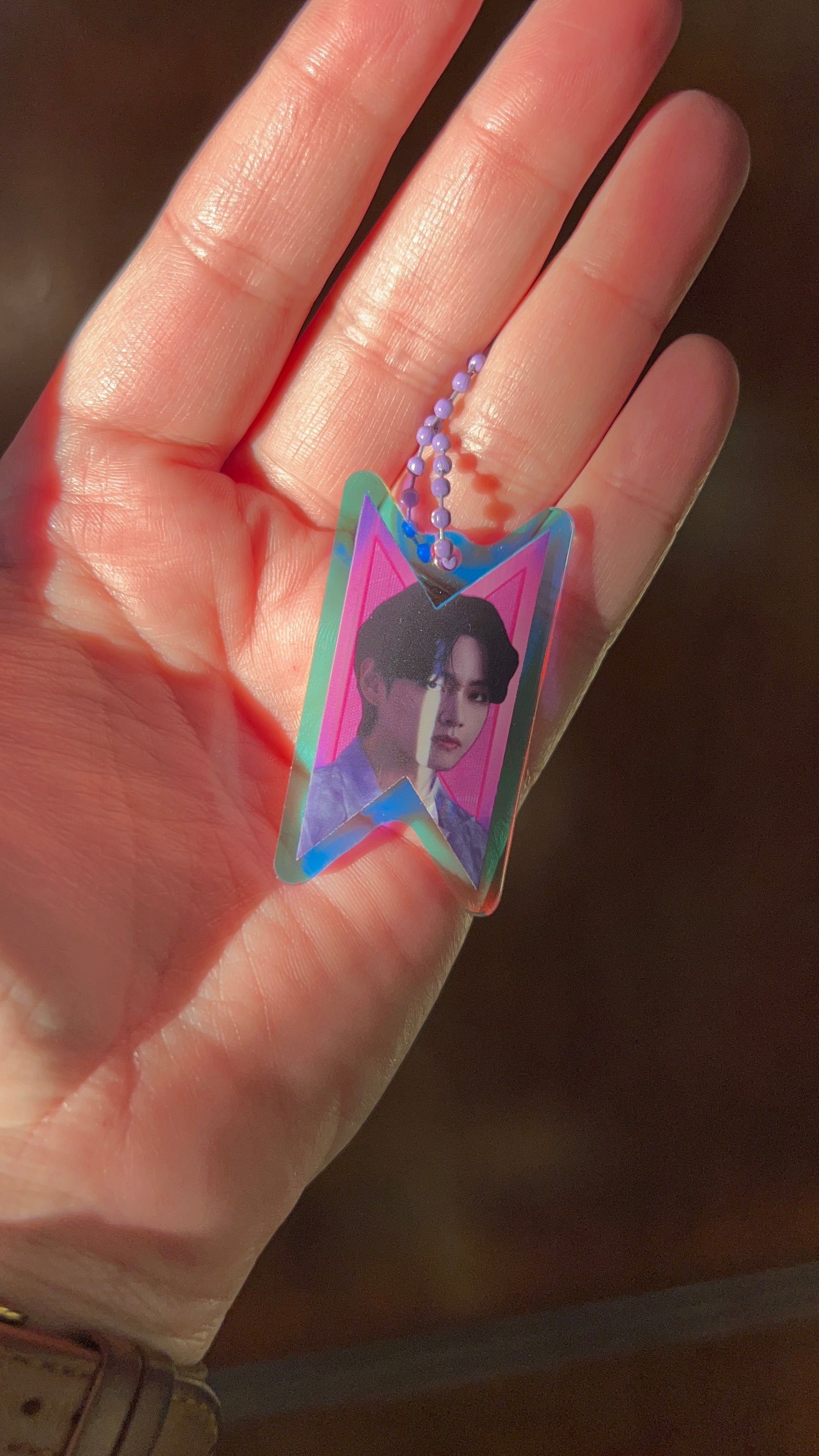 Holographic Shield Frame Acrylic Keychain