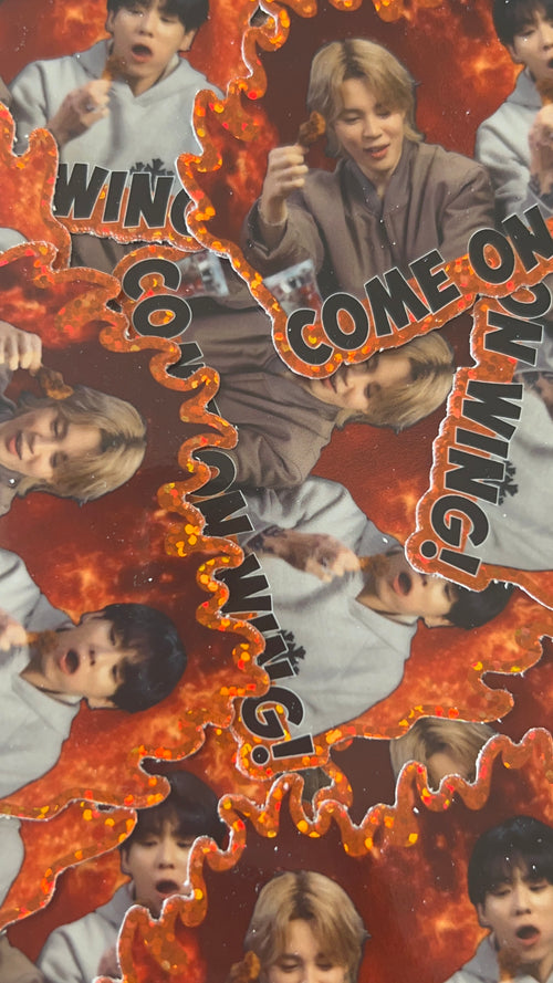 Come On Wing! Spicy Glitter Sticker