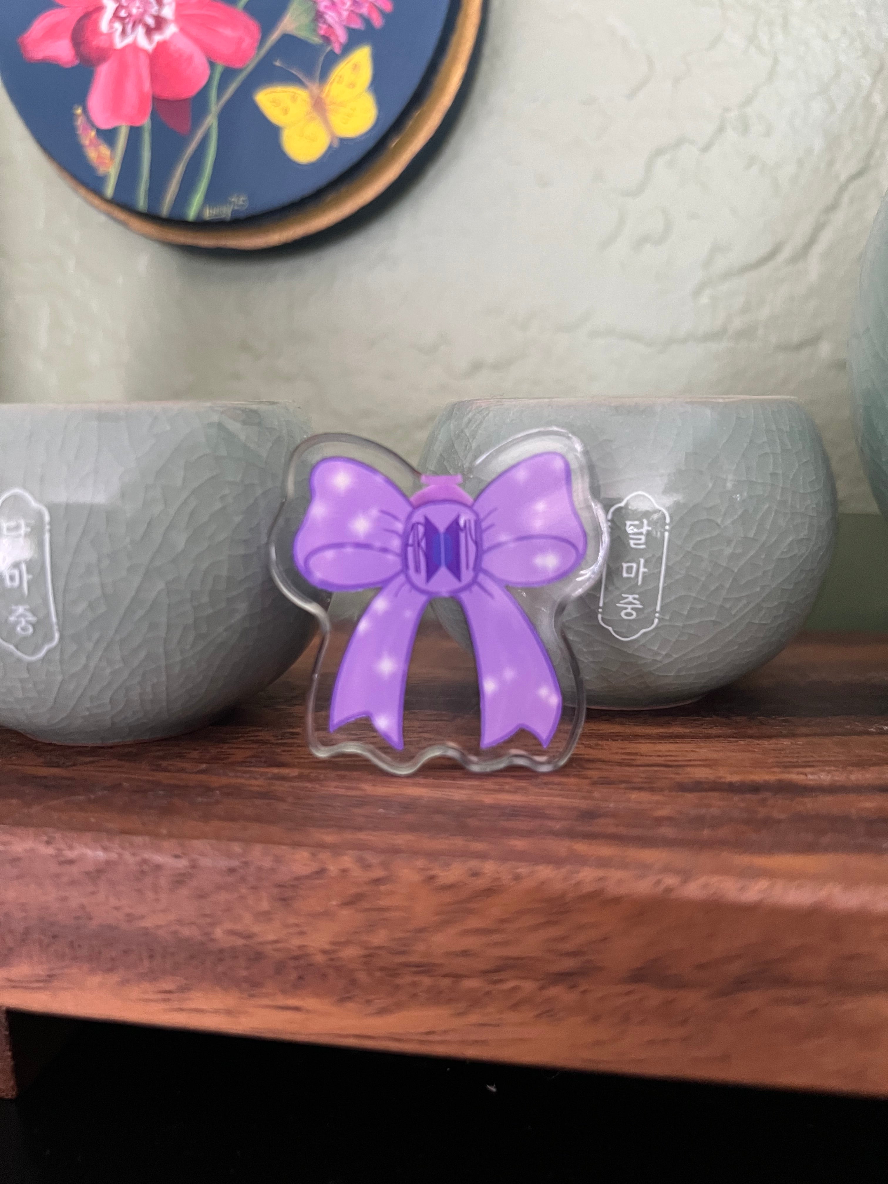 Purple Ribbon Project Logos Bow Pin