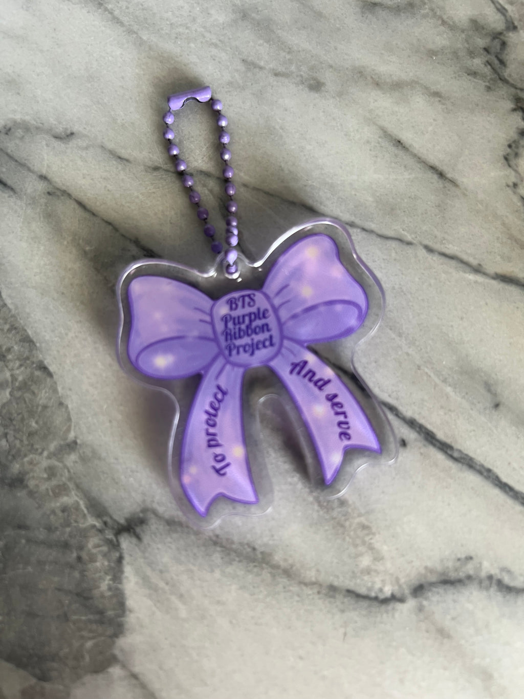 Purple Ribbon Project Keychain