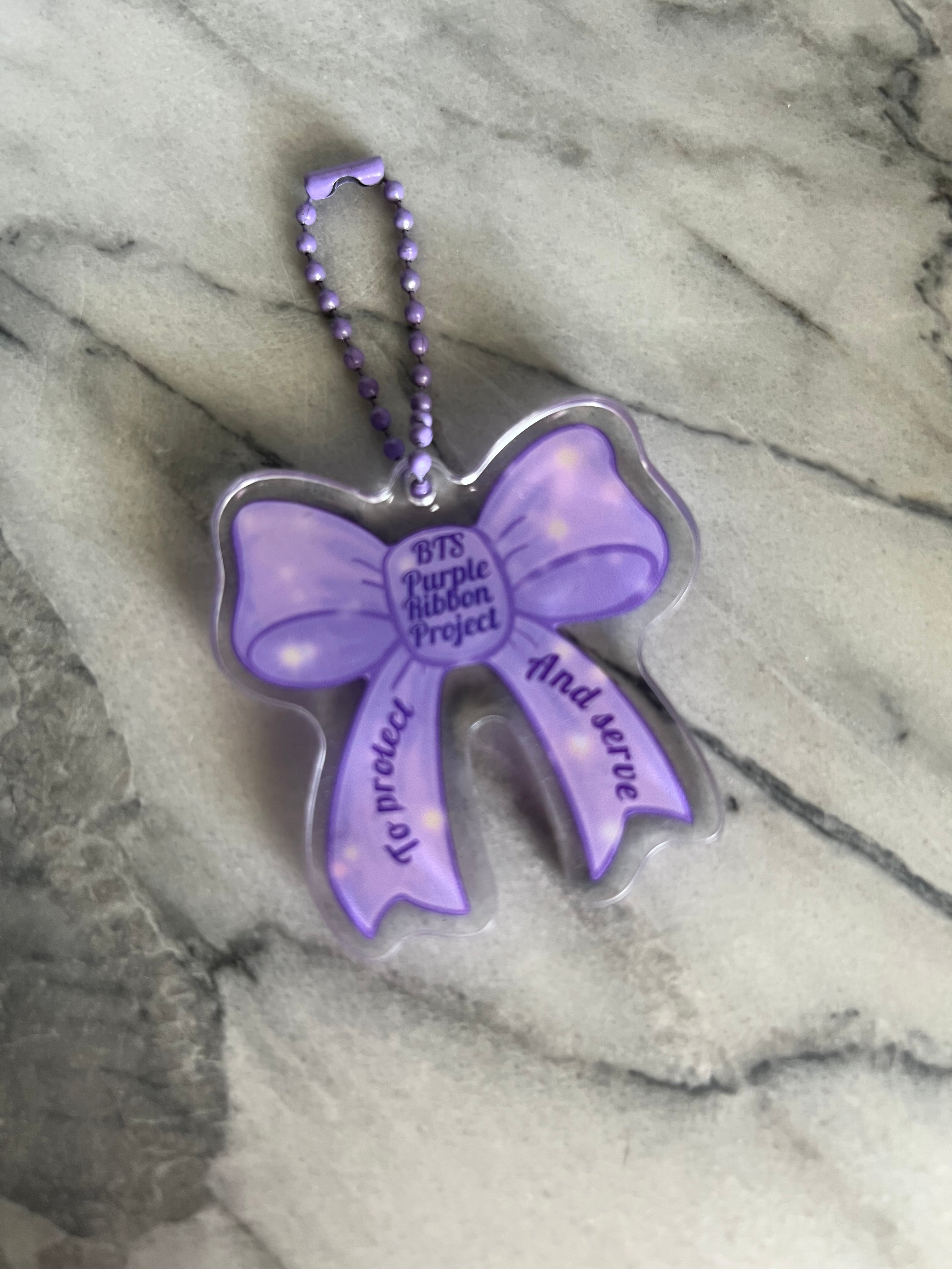 Purple Ribbon Project Keychain
