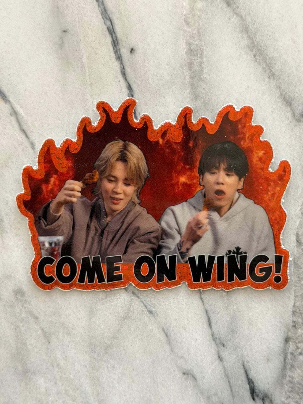 Come On Wing! Spicy Glitter Sticker