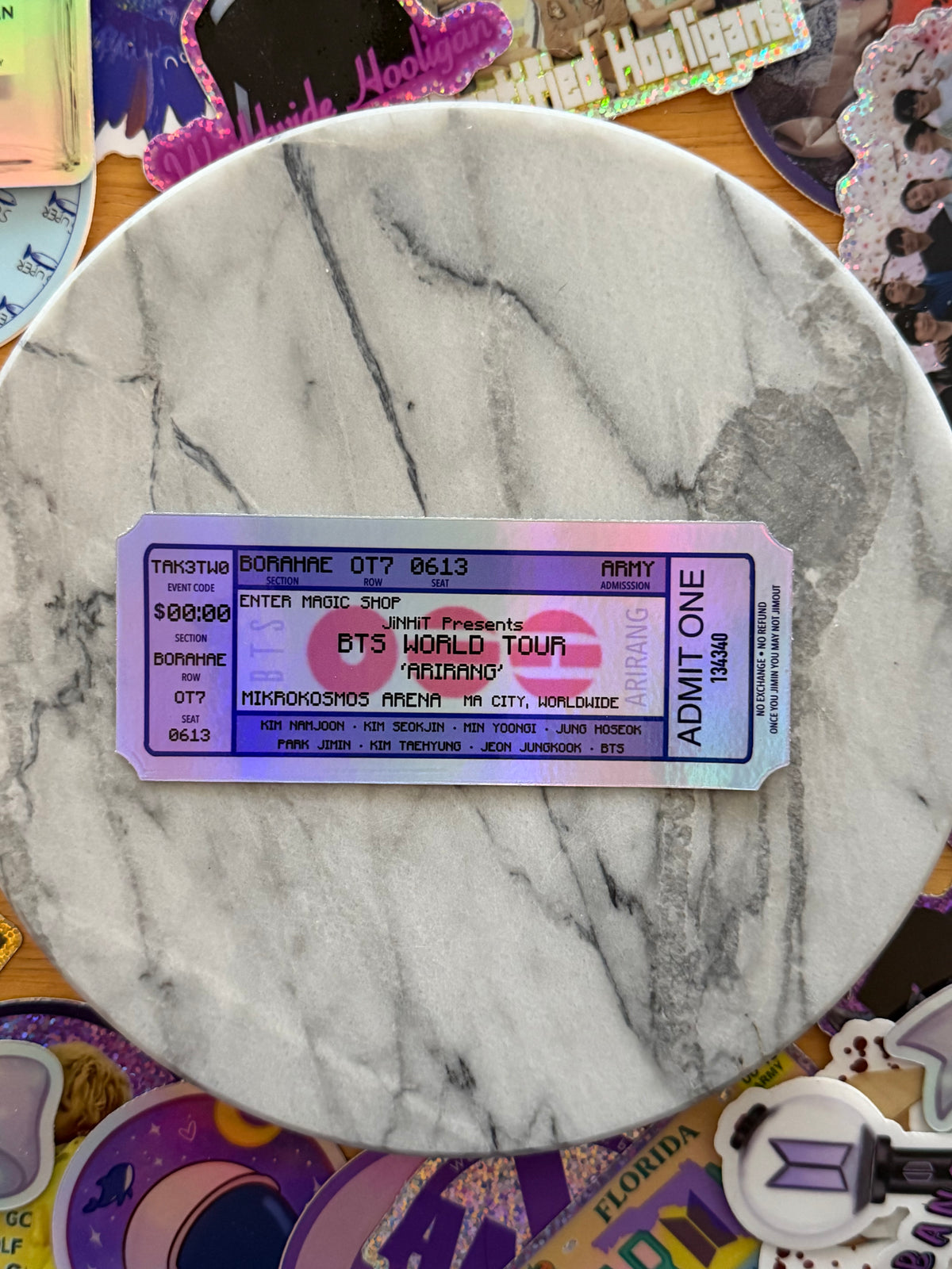 World Tour Ticket Stickers