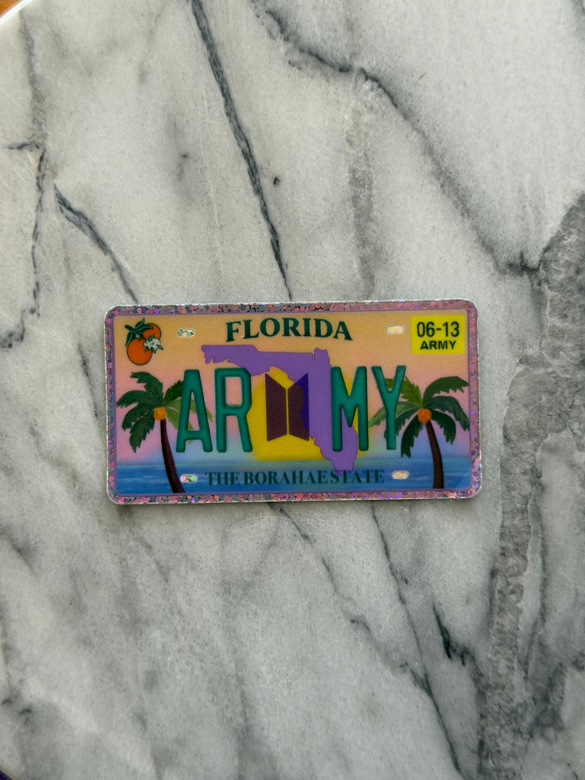 LIMITED DROP Tampa Tour Stop FL ARMY License Plate Sparkle Sticker