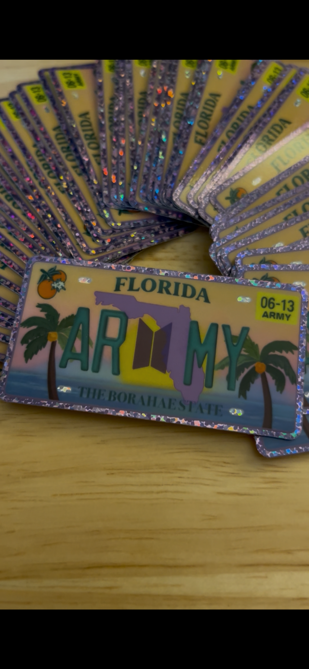 LIMITED DROP Tampa Tour Stop FL ARMY License Plate Sparkle Sticker