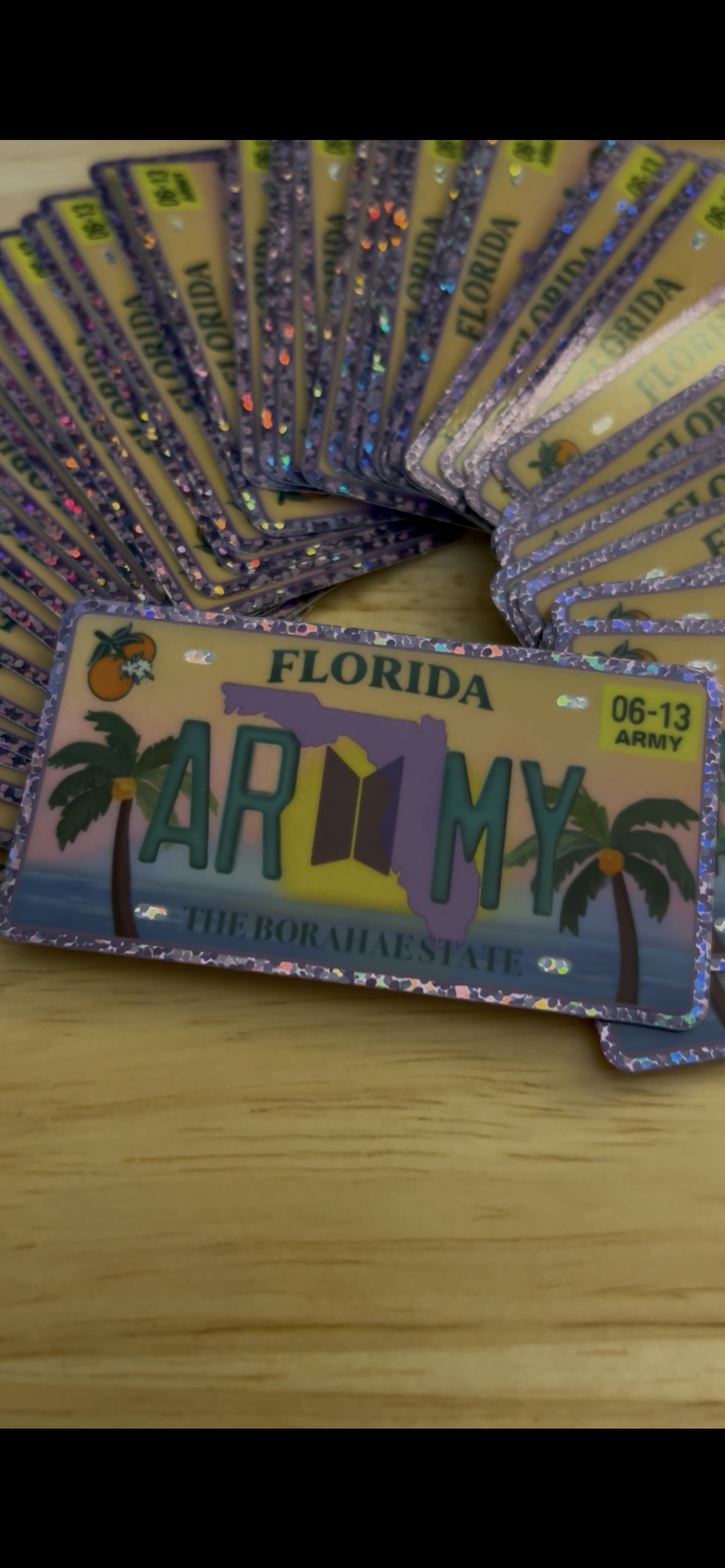 LIMITED DROP Tampa Tour Stop FL ARMY License Plate Sparkle Sticker