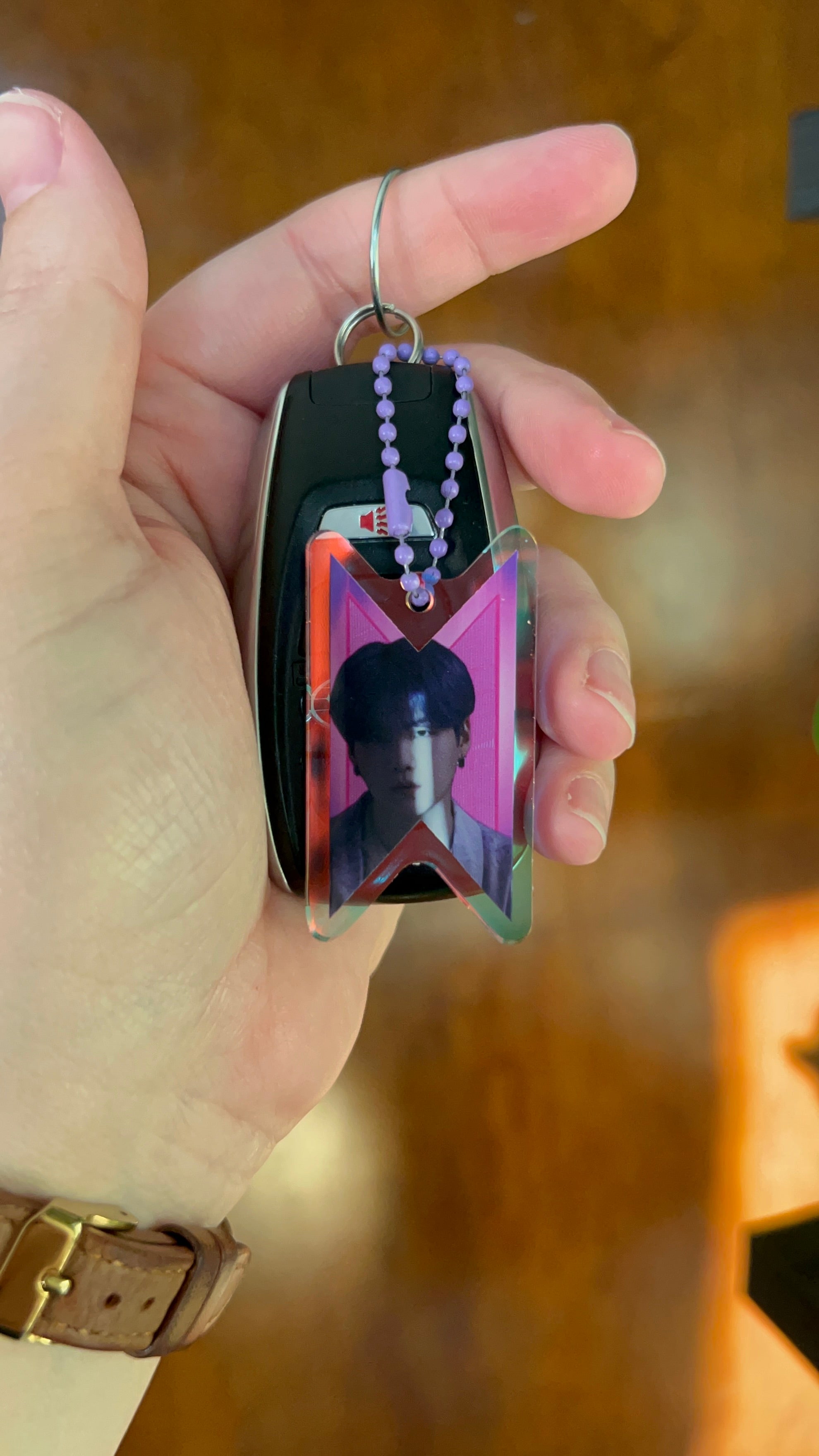Holographic Shield Frame Acrylic Keychain