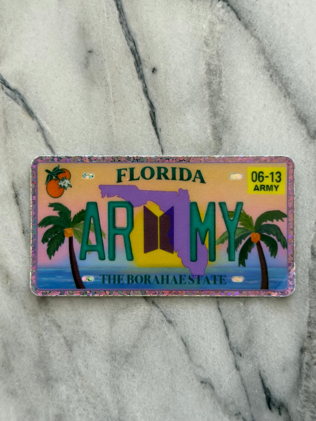 LIMITED DROP Tampa Tour Stop FL ARMY License Plate Sparkle Sticker