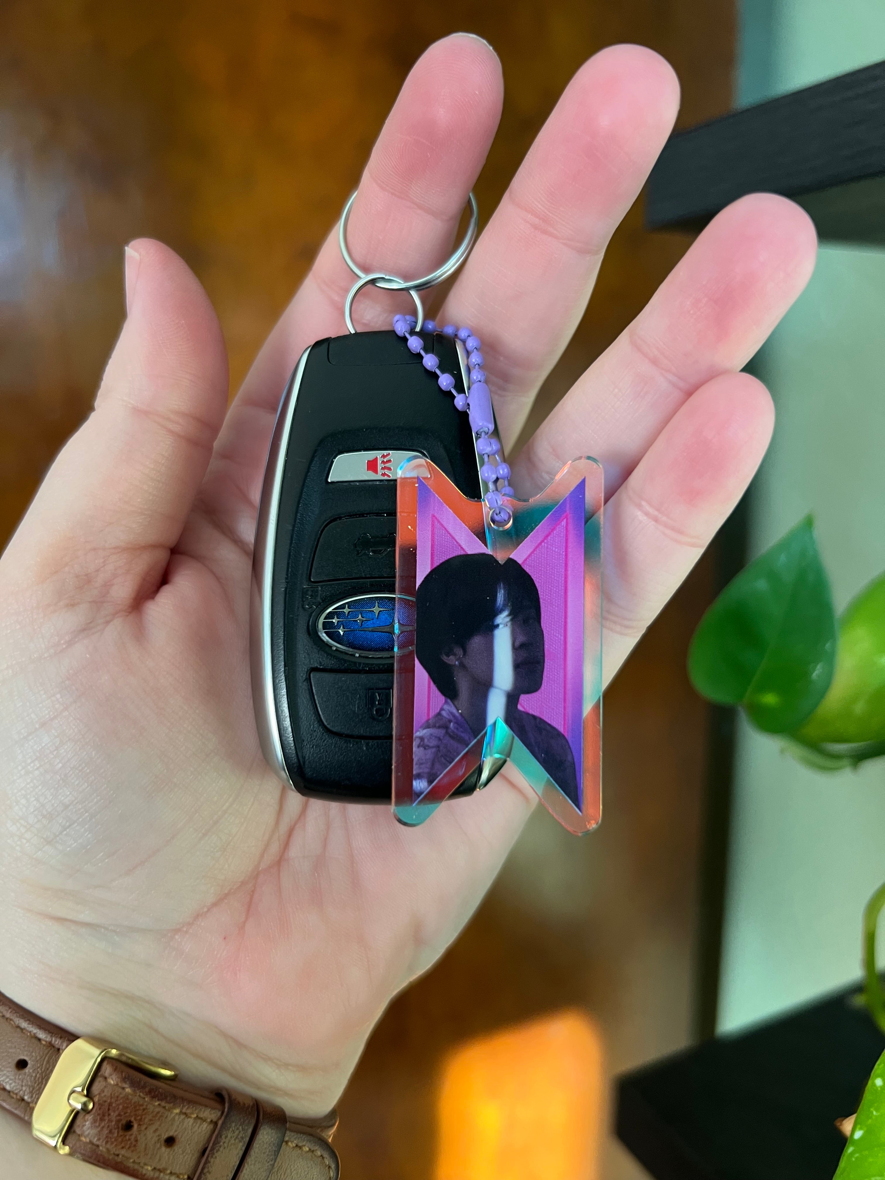 Holographic Shield Frame Acrylic Keychain