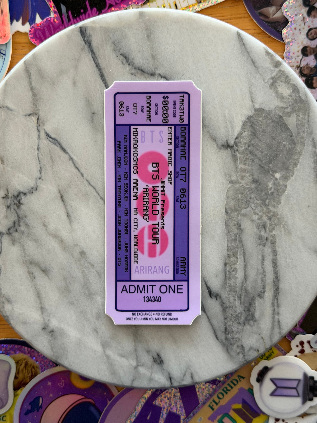 World Tour Ticket Stickers