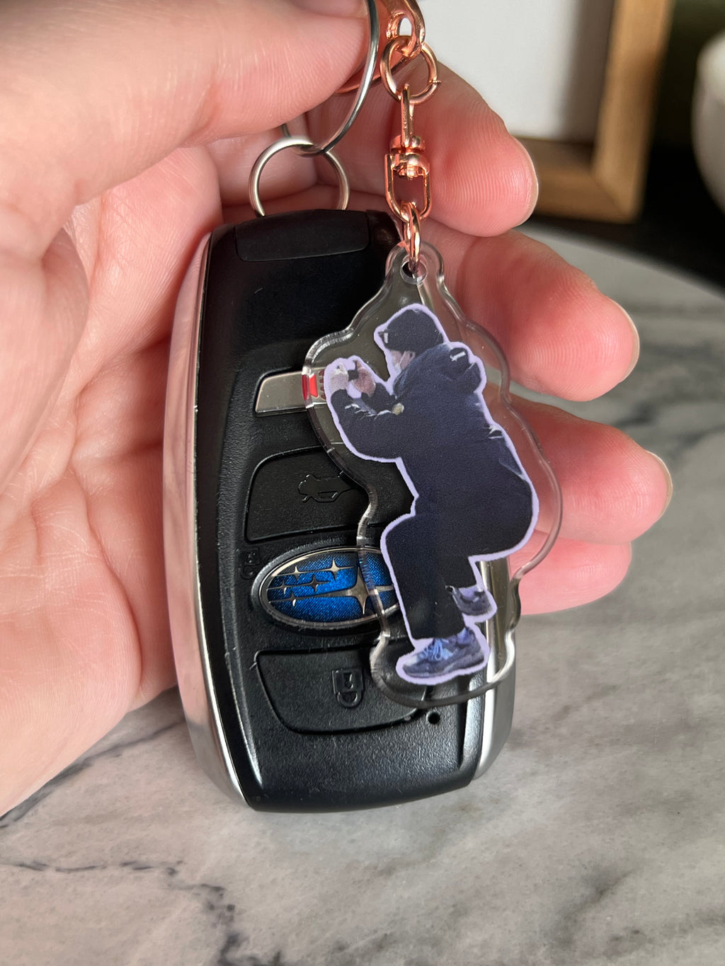 Squatting Rapper Keychain