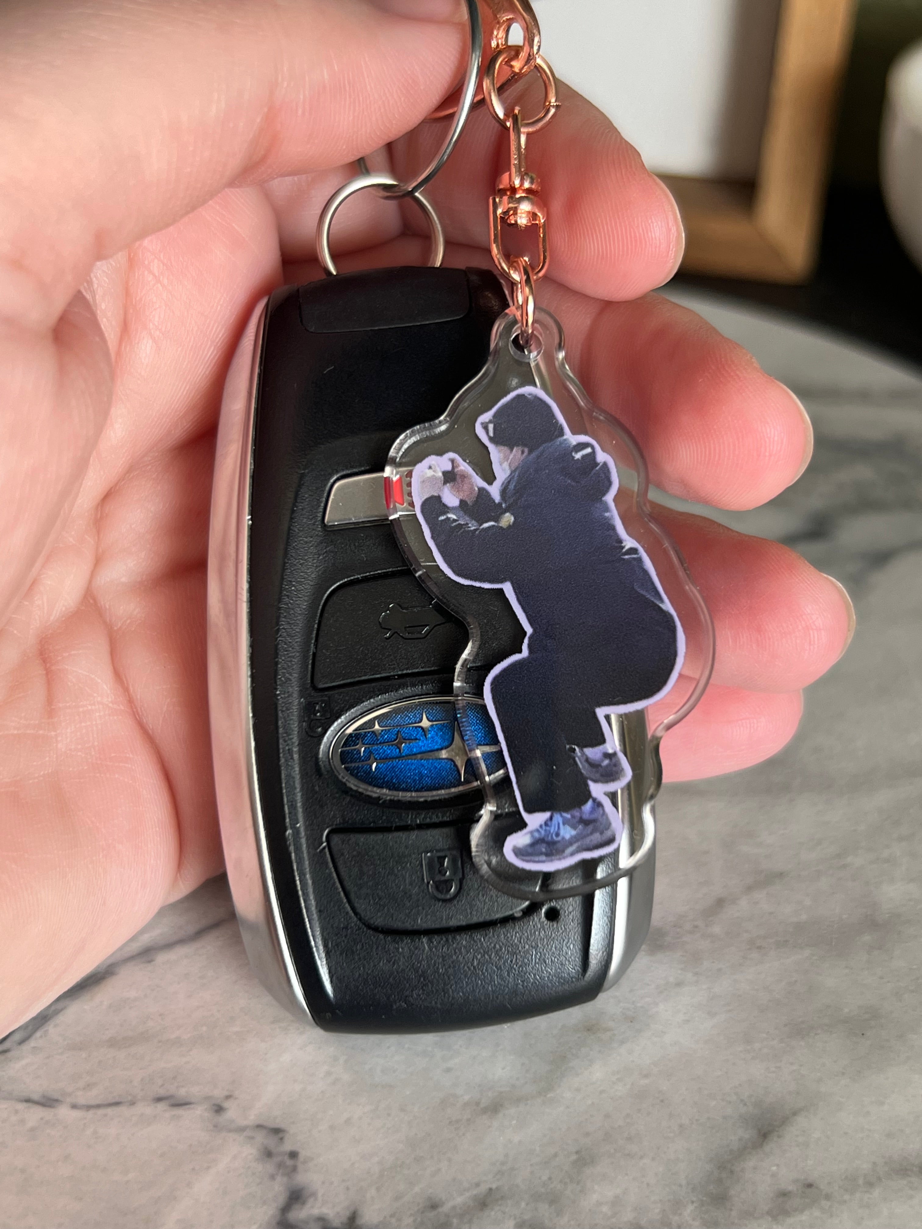 Squatting Rapper Keychain