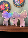 Holographic Purple Ribbon Project Bow Stickers