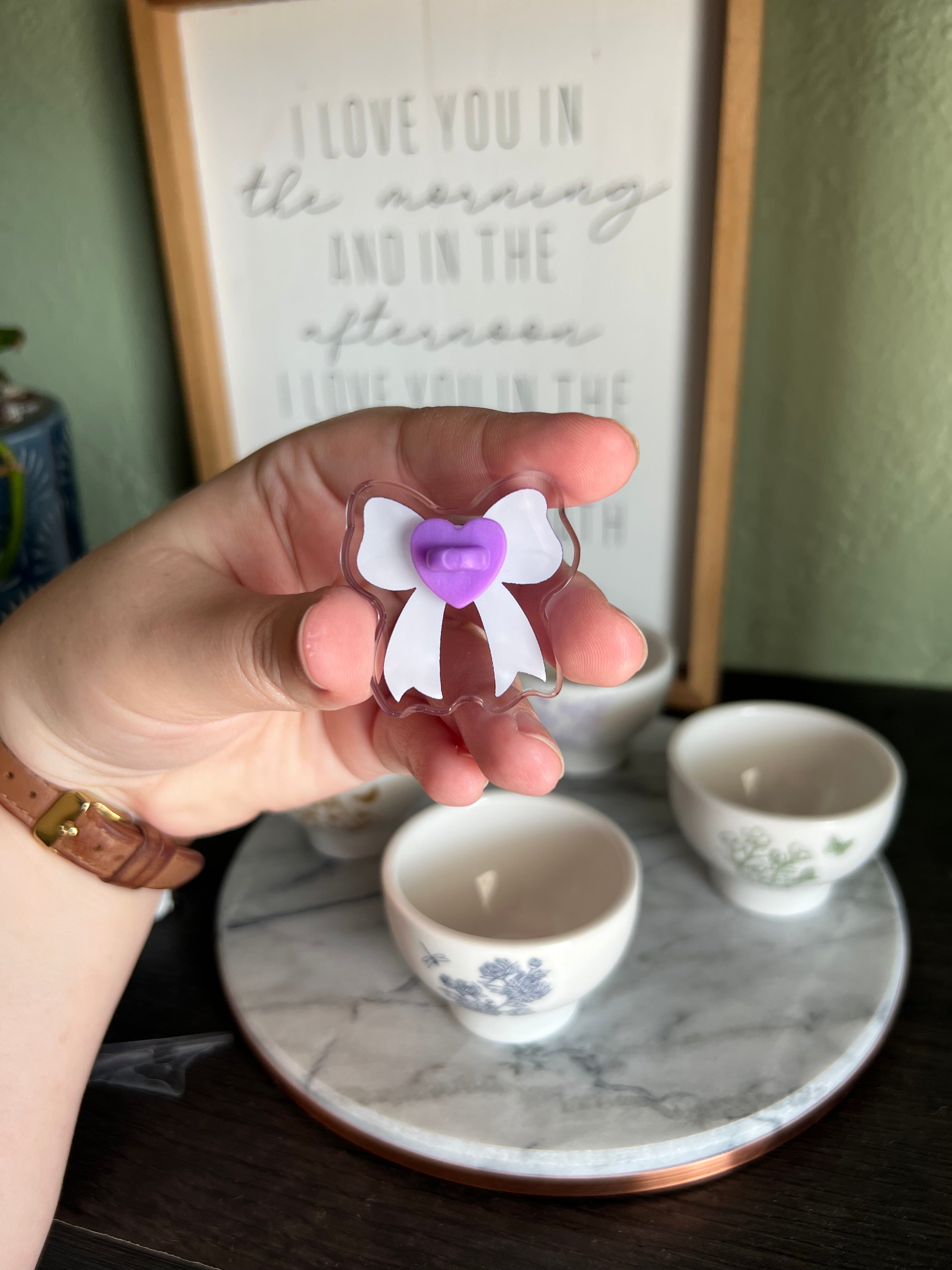 Purple Ribbon Project Logos Bow Pin