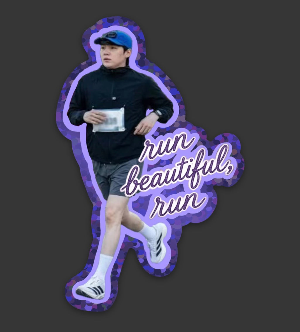 Run Beautiful, Run ✨ Glitter Vinyl Sticker