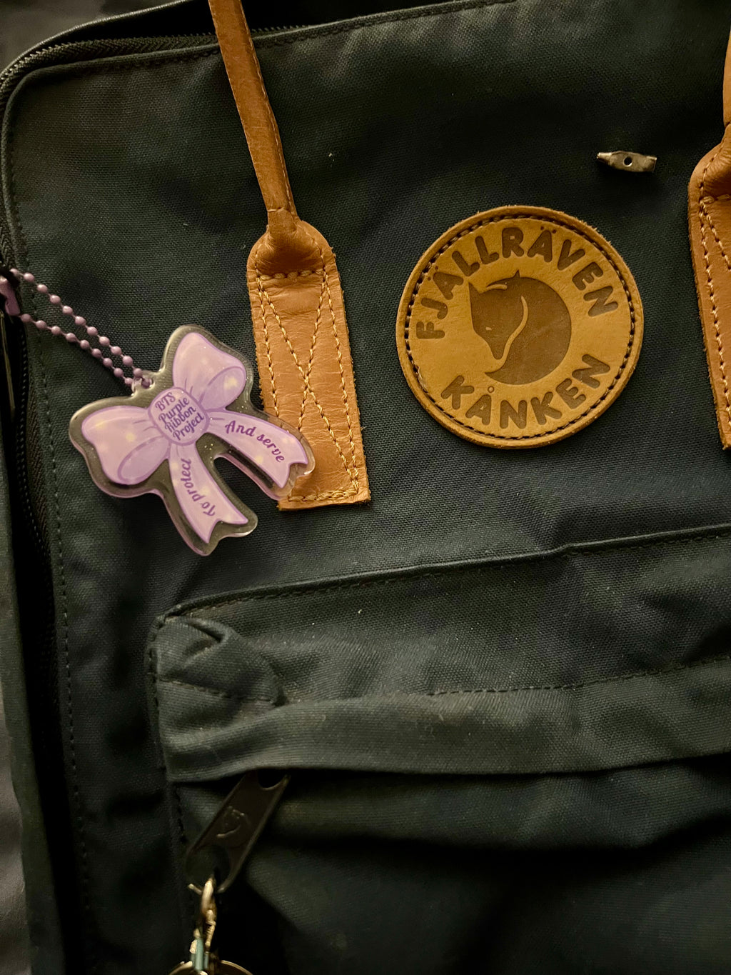 Purple Ribbon Project Keychain