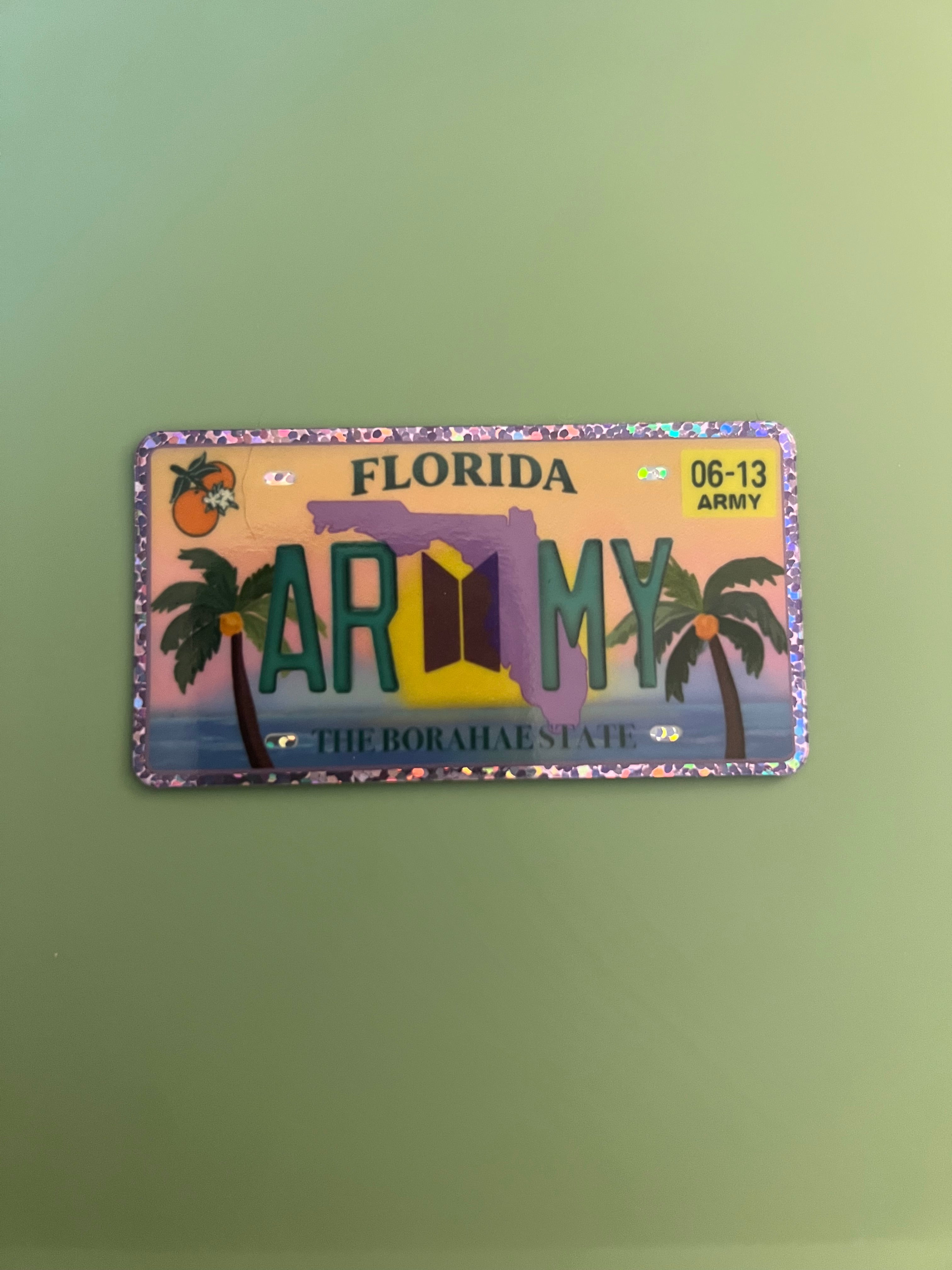 LIMITED DROP Tampa Tour Stop FL ARMY License Plate Sparkle Sticker