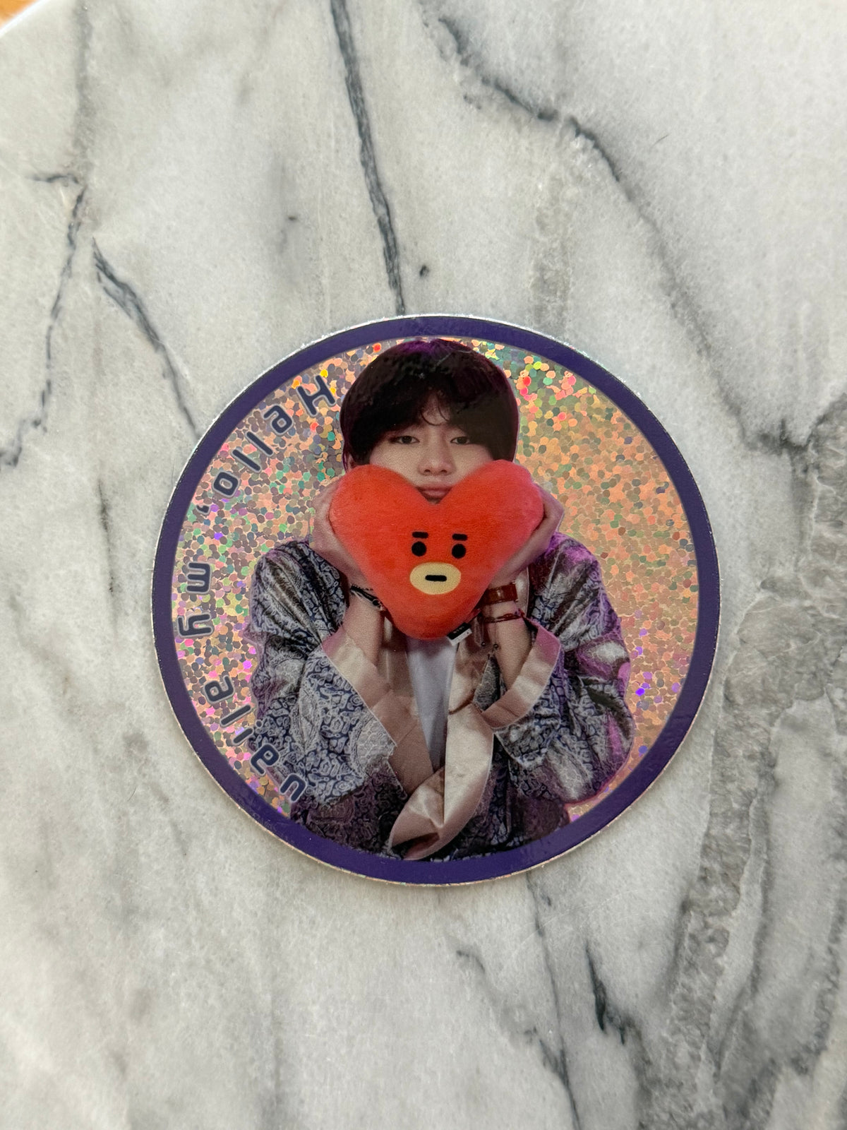 Hello, My Alien Glitter Sticker