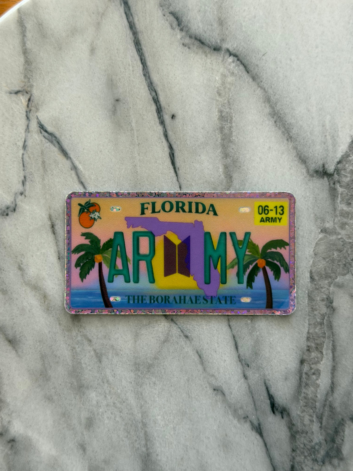 LIMITED DROP Tampa Tour Stop FL ARMY License Plate Sparkle Sticker