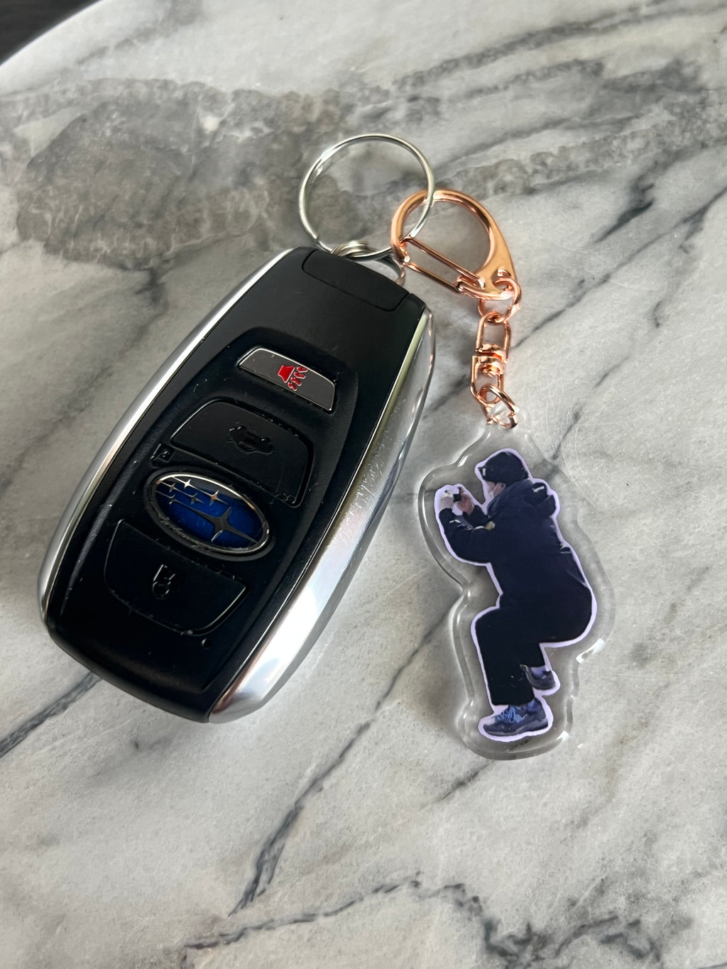 Squatting Rapper Keychain