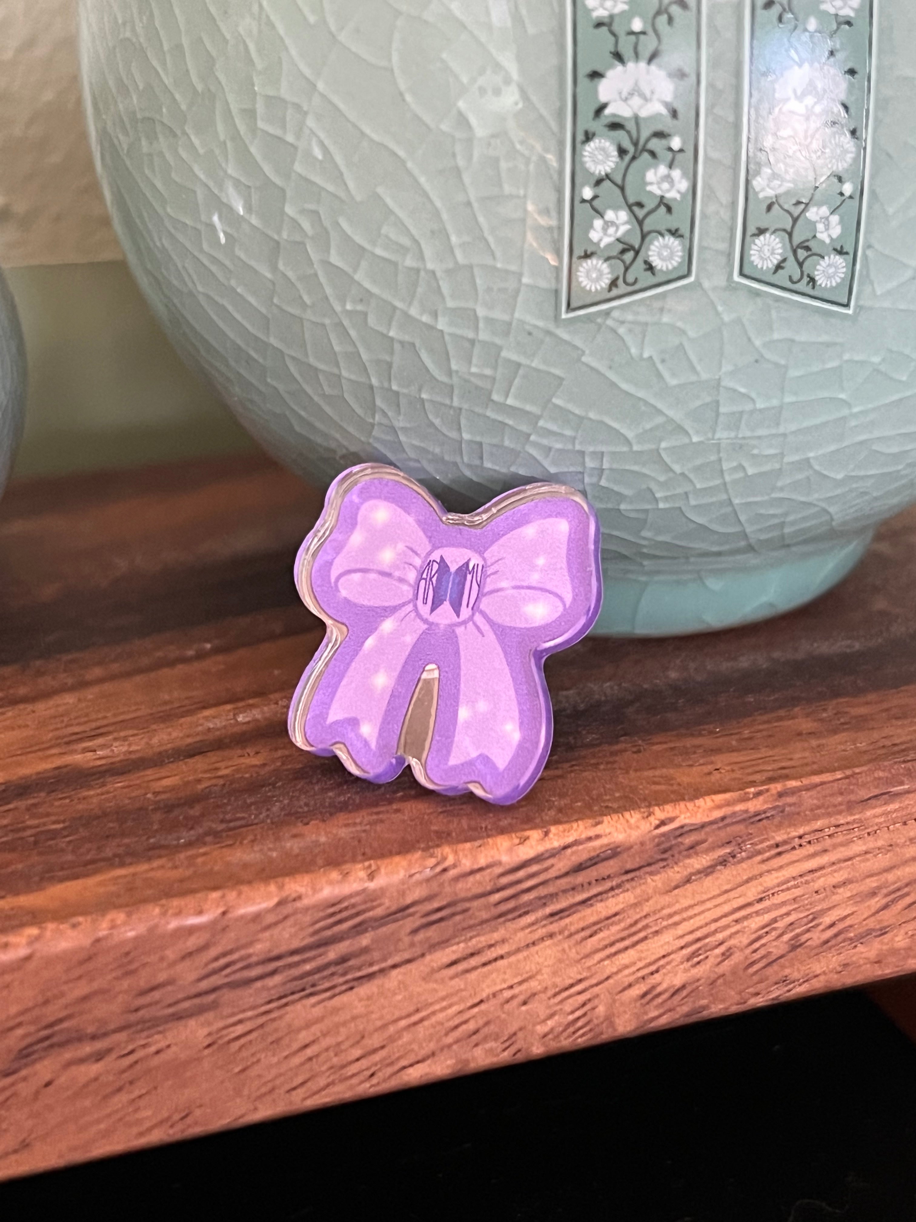 Purple Ribbon Project Logos Bow Pin