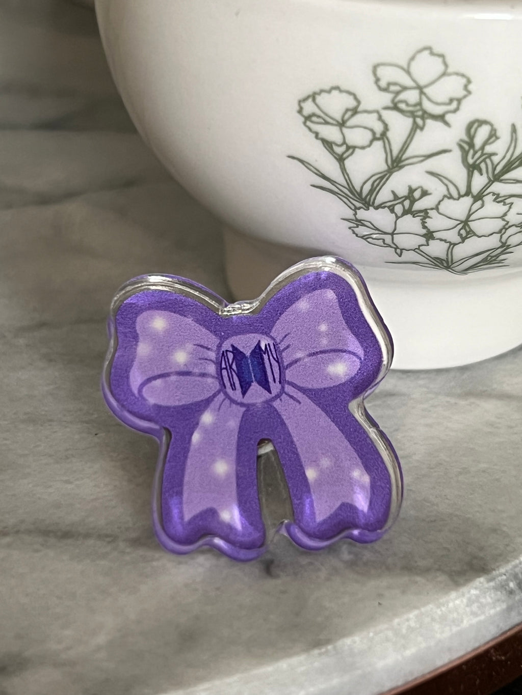 Purple Ribbon Project Logos Bow Pin