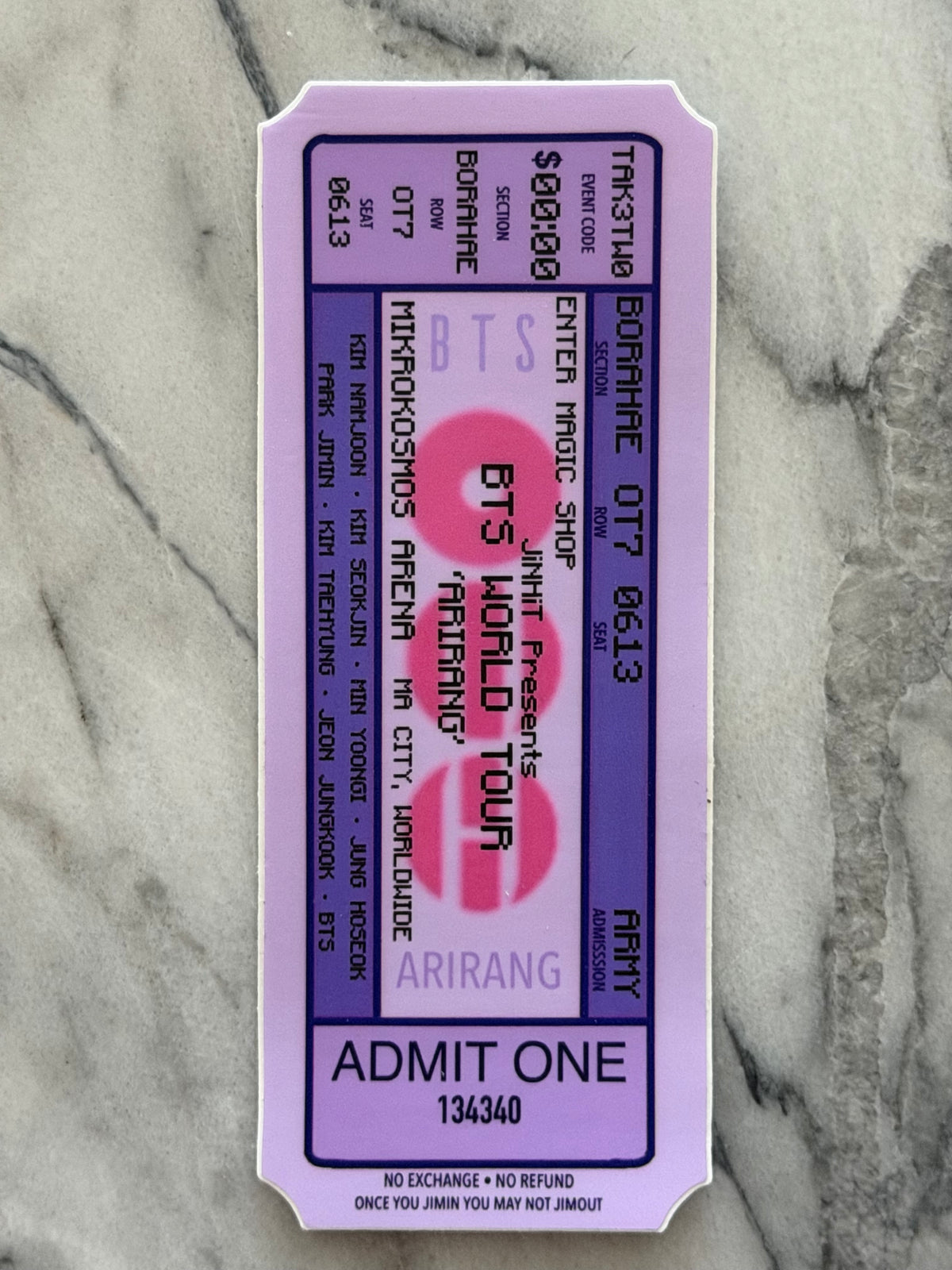 World Tour Ticket Stickers