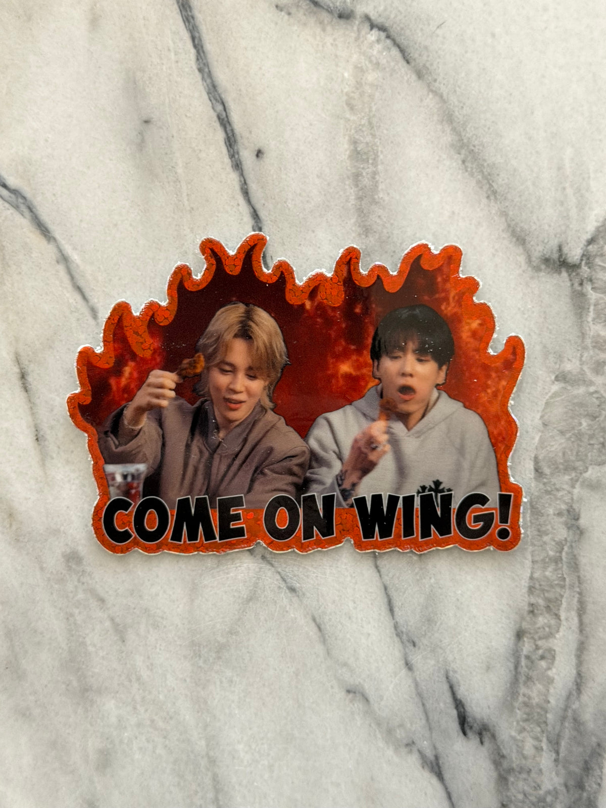Come On Wing! Spicy Glitter Sticker