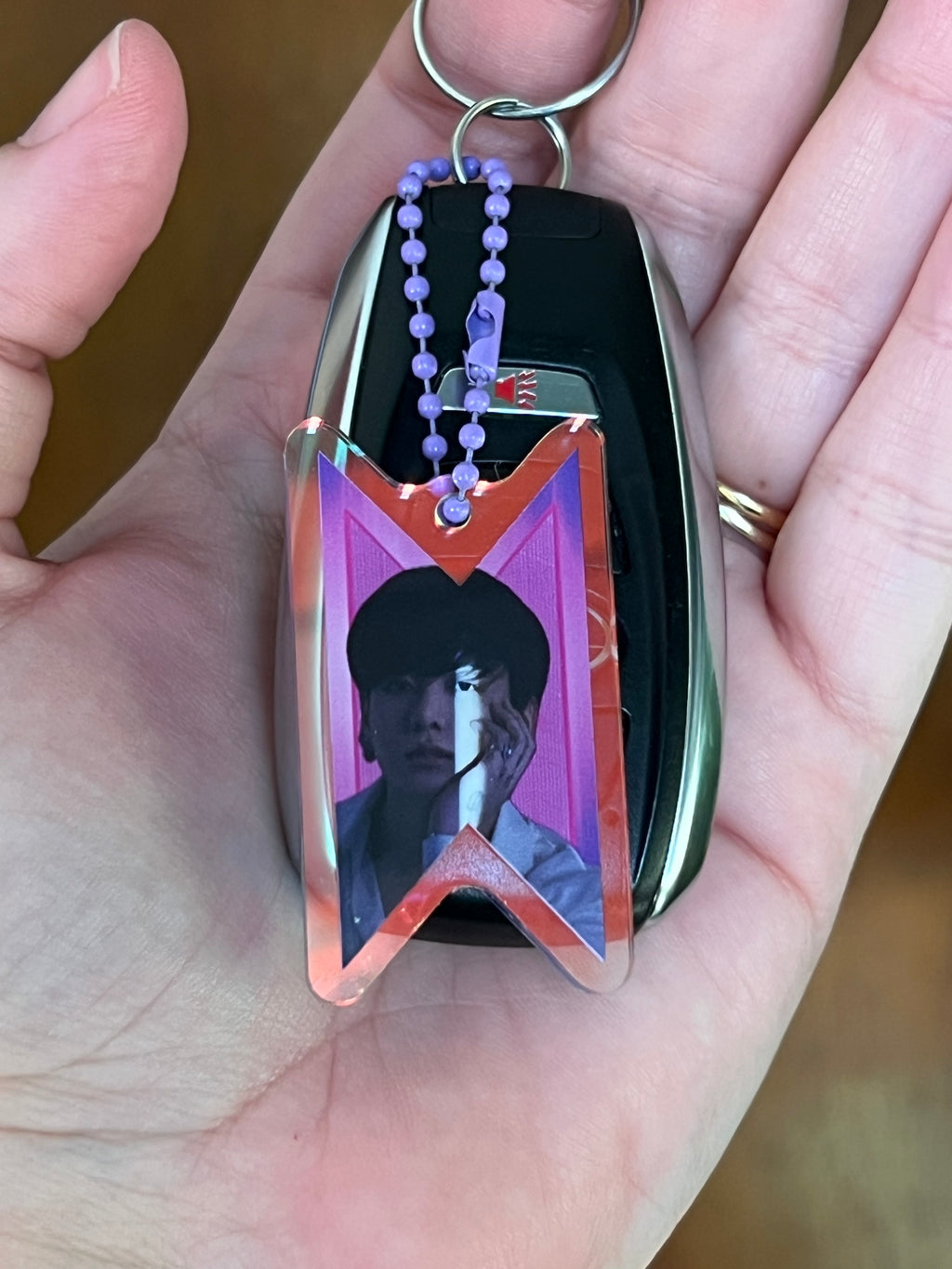 Holographic Shield Frame Acrylic Keychain