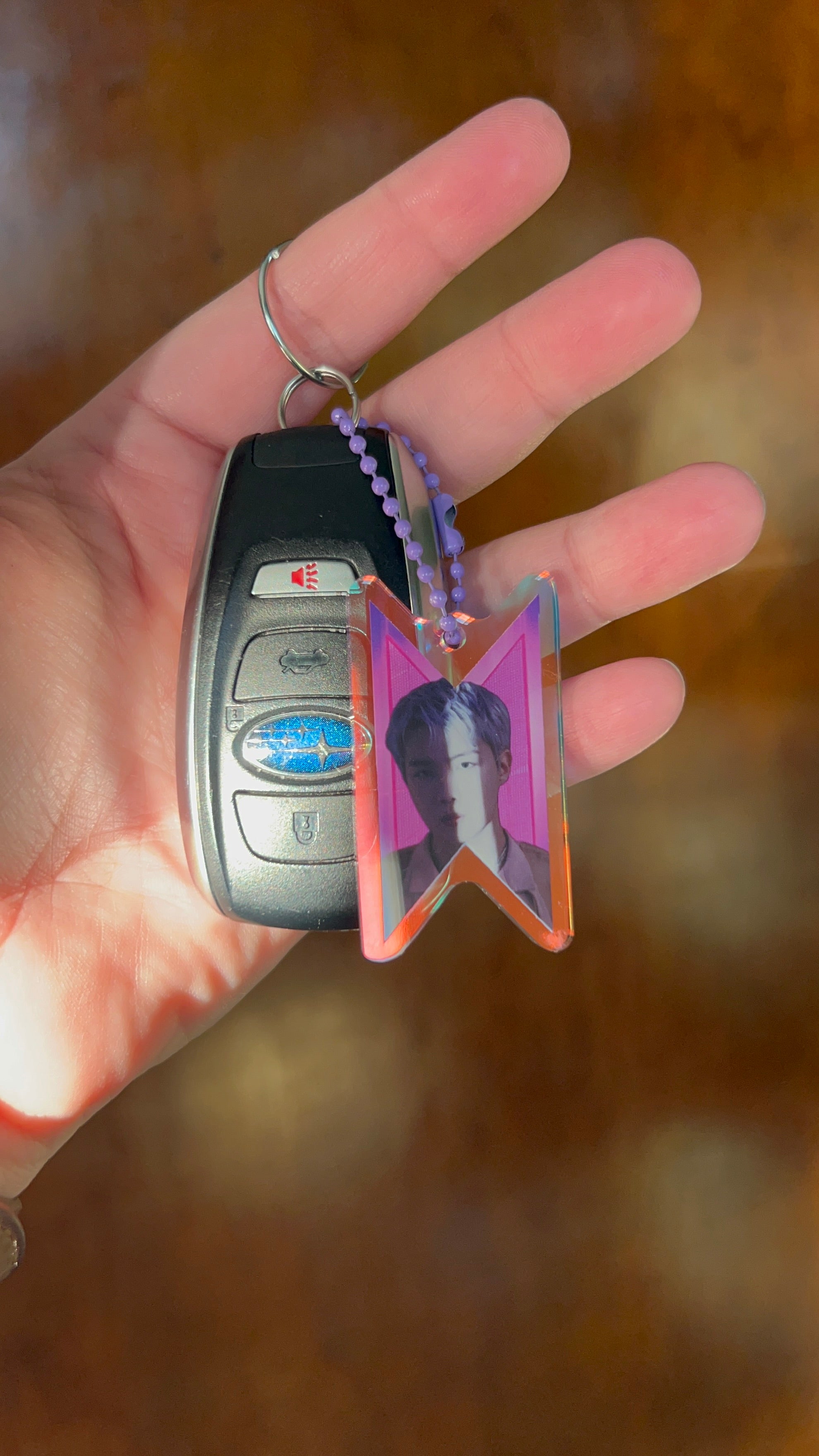 Holographic Shield Frame Acrylic Keychain