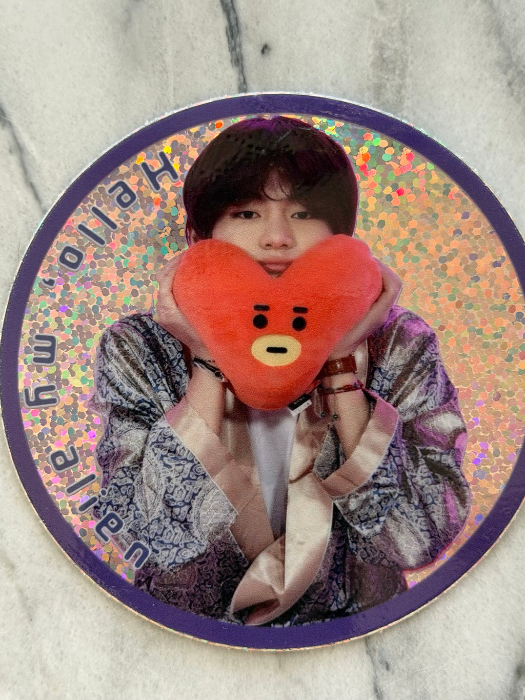 Hello, My Alien Glitter Sticker