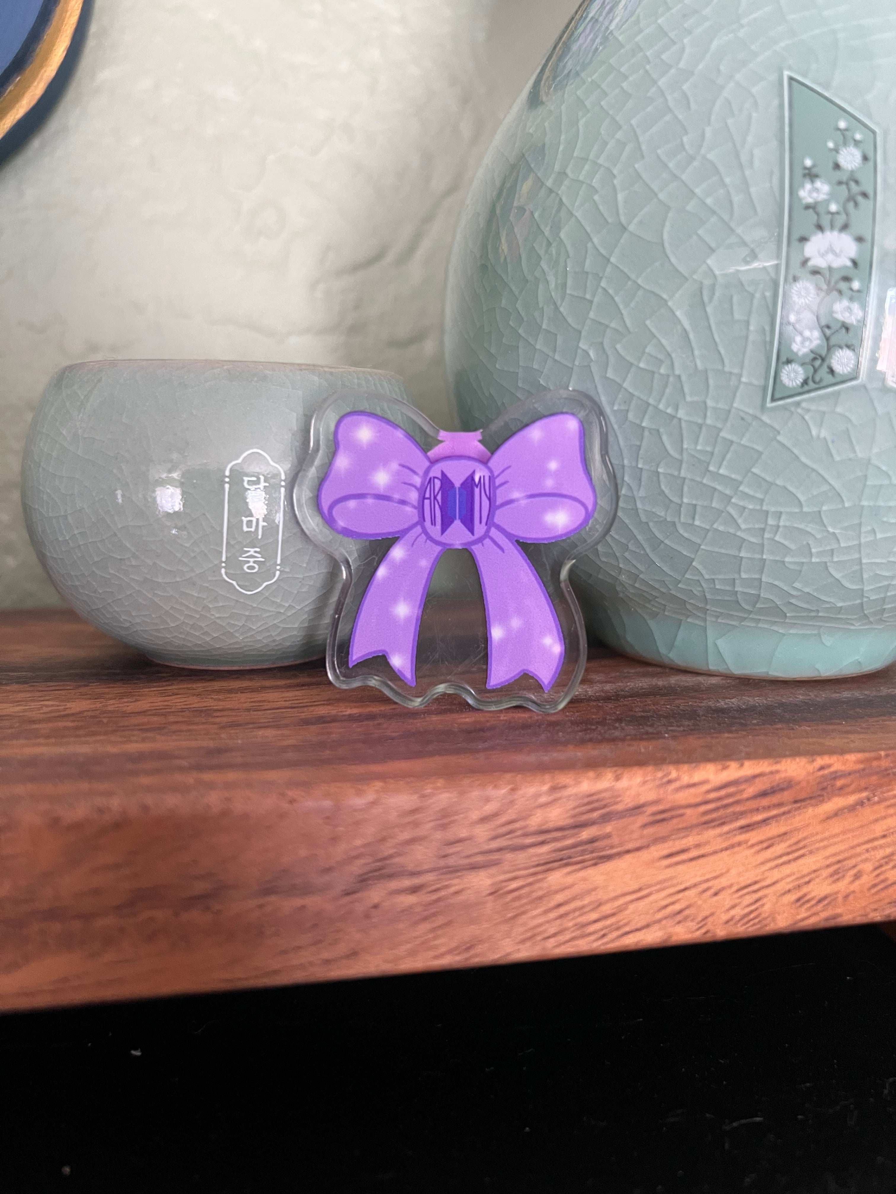 Purple Ribbon Project Logos Bow Pin
