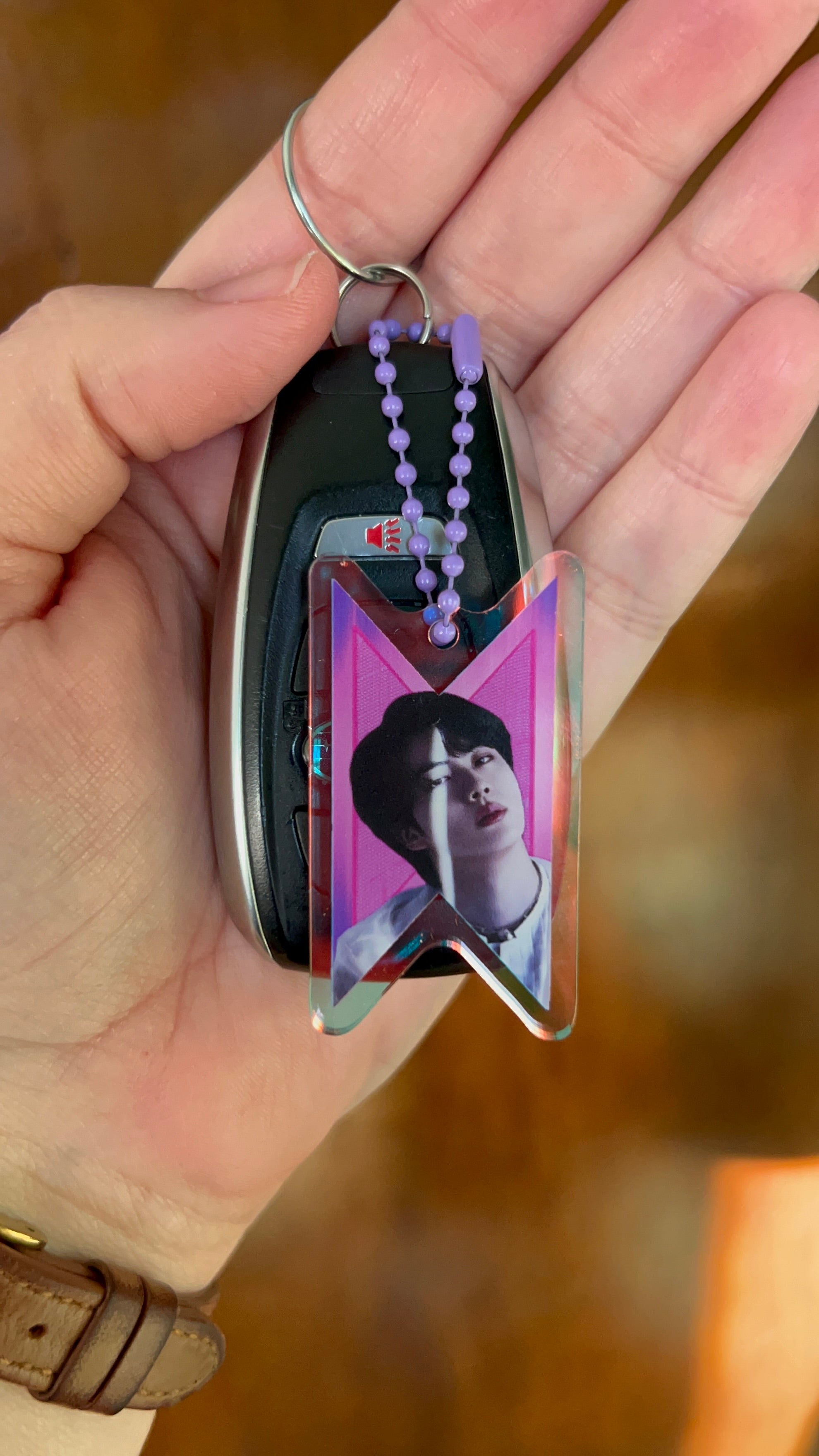 Holographic Shield Frame Acrylic Keychain