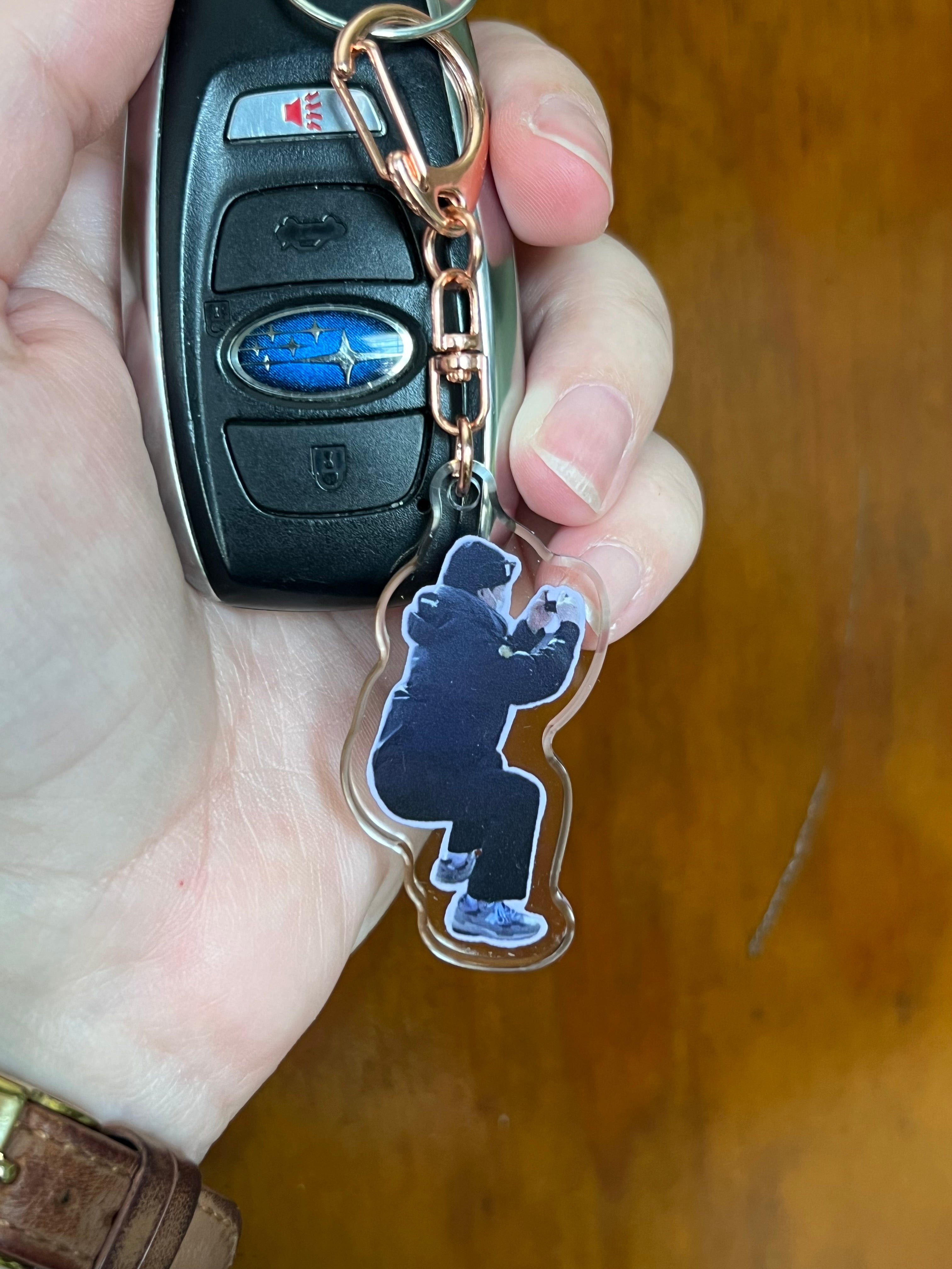 Squatting Rapper Keychain